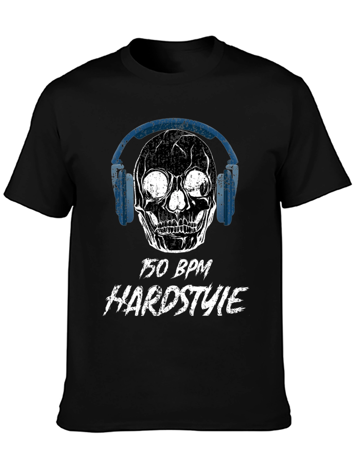 Black 150 BPM Hardstyle Skull T-Shirt view 3