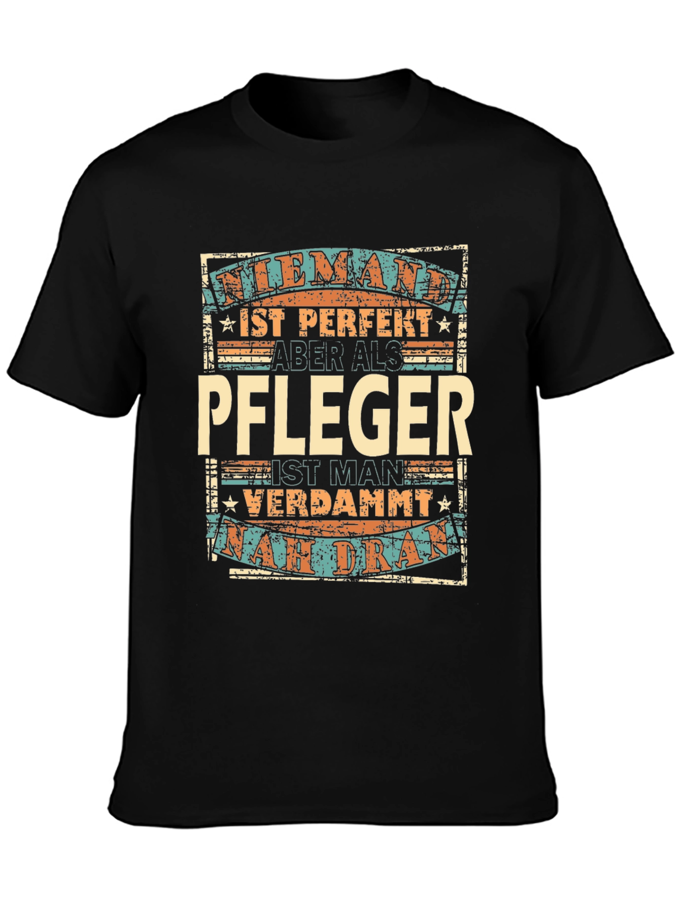 Black Funny German Caregiver T-Shirt - Pfleger Gift view 3