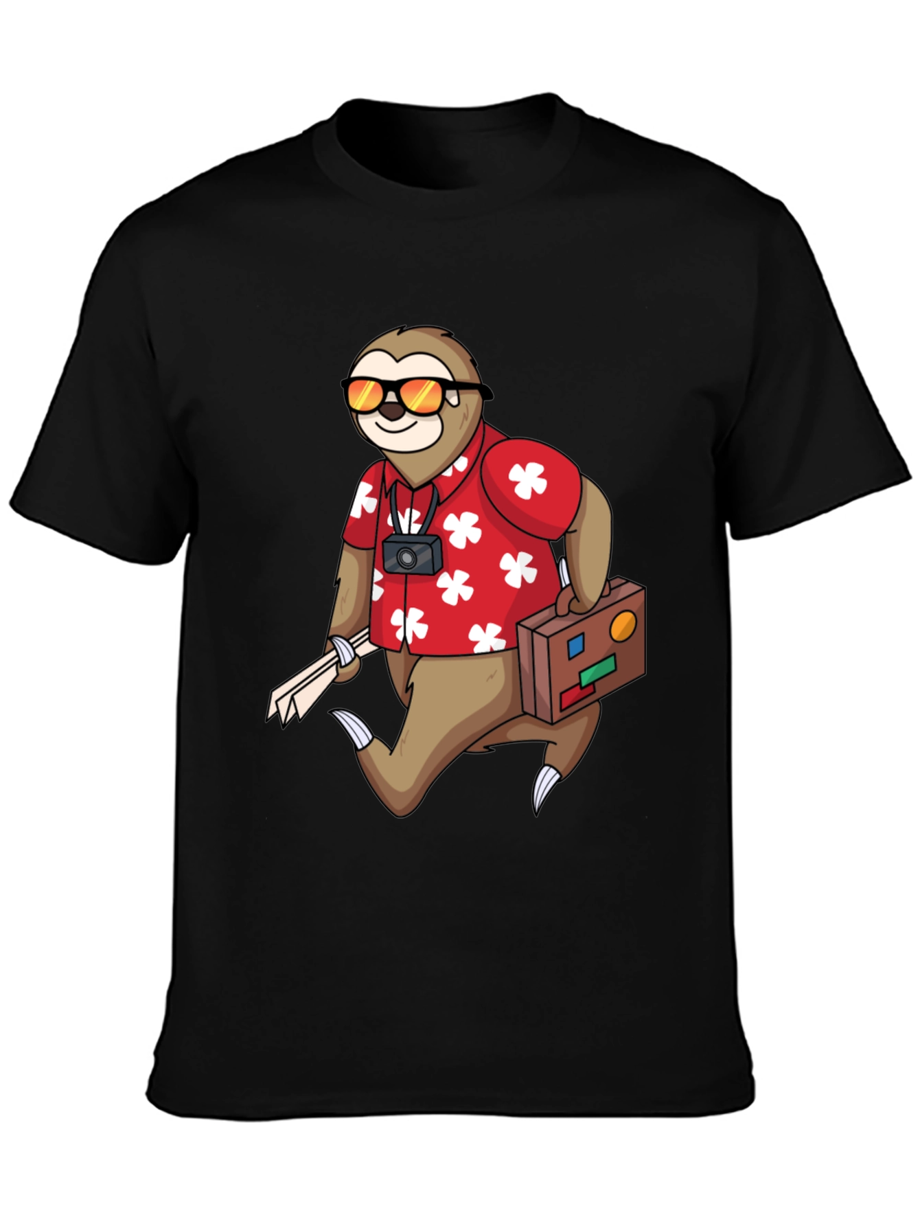Black Sloth Tourist Graphic Tee - Comfy & Fun view 3