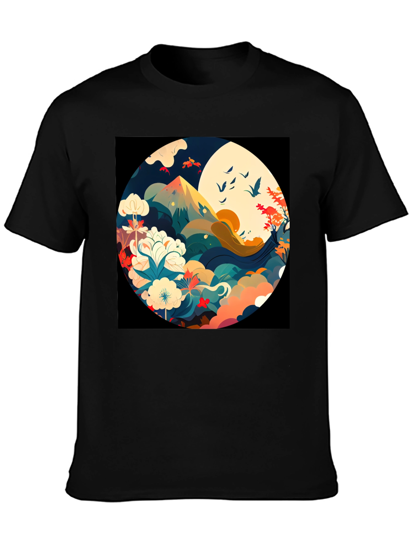 Black Nature Circle Graphic Tee - Stylish Comfort view 3