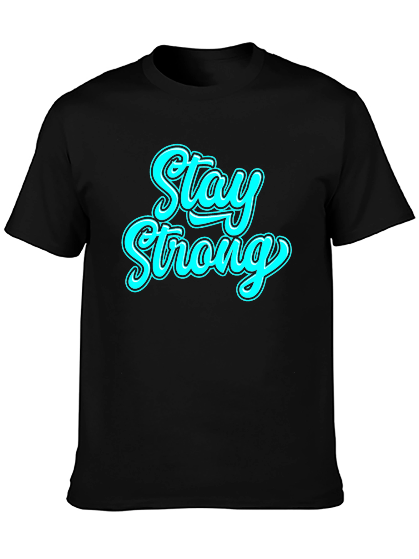 Black Stay Strong Black Graphic T-Shirt view 3