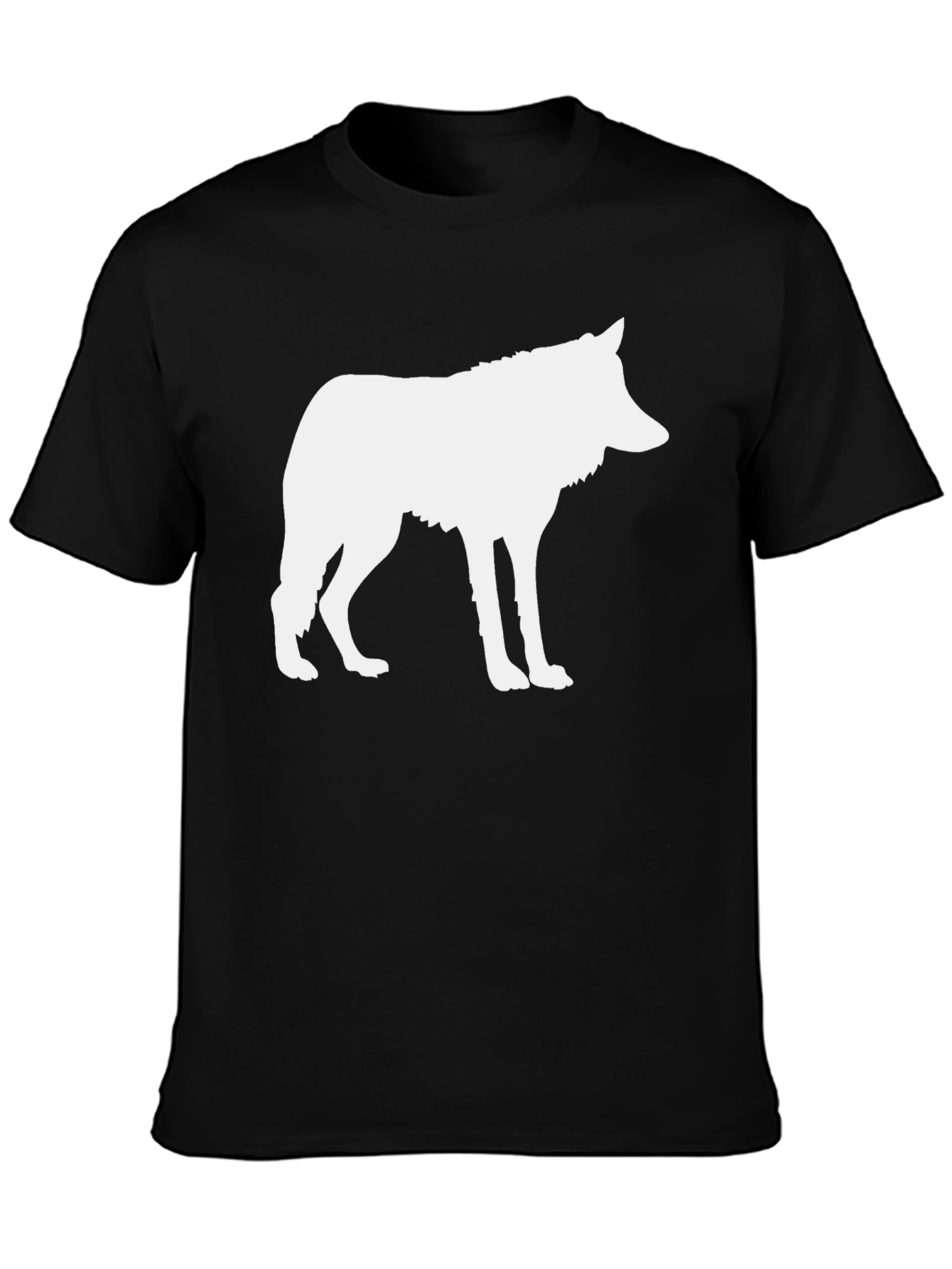 Black Wolf Silhouette Graphic T-Shirt view 3