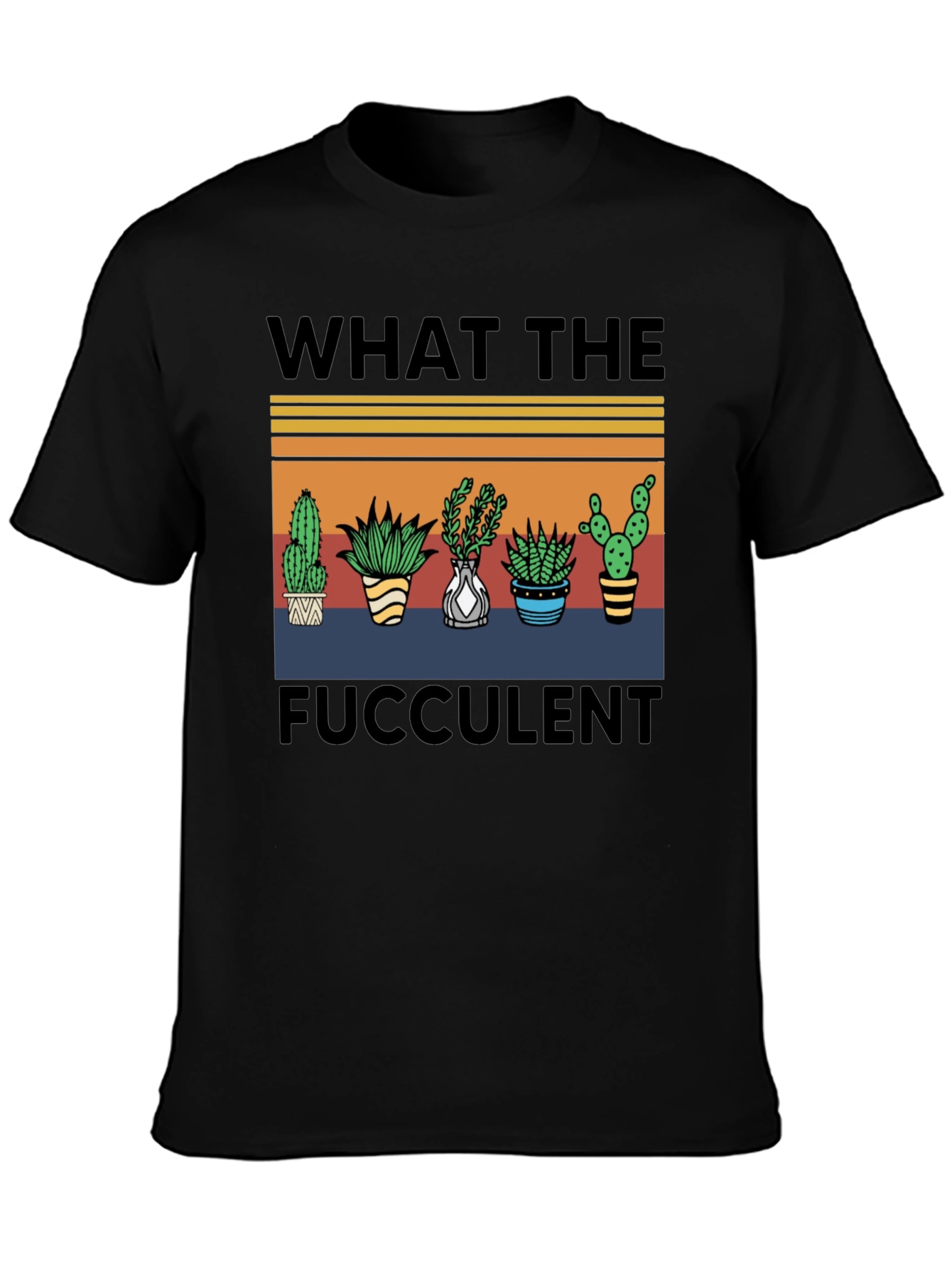 Black What The Fucculent T-Shirt view 3