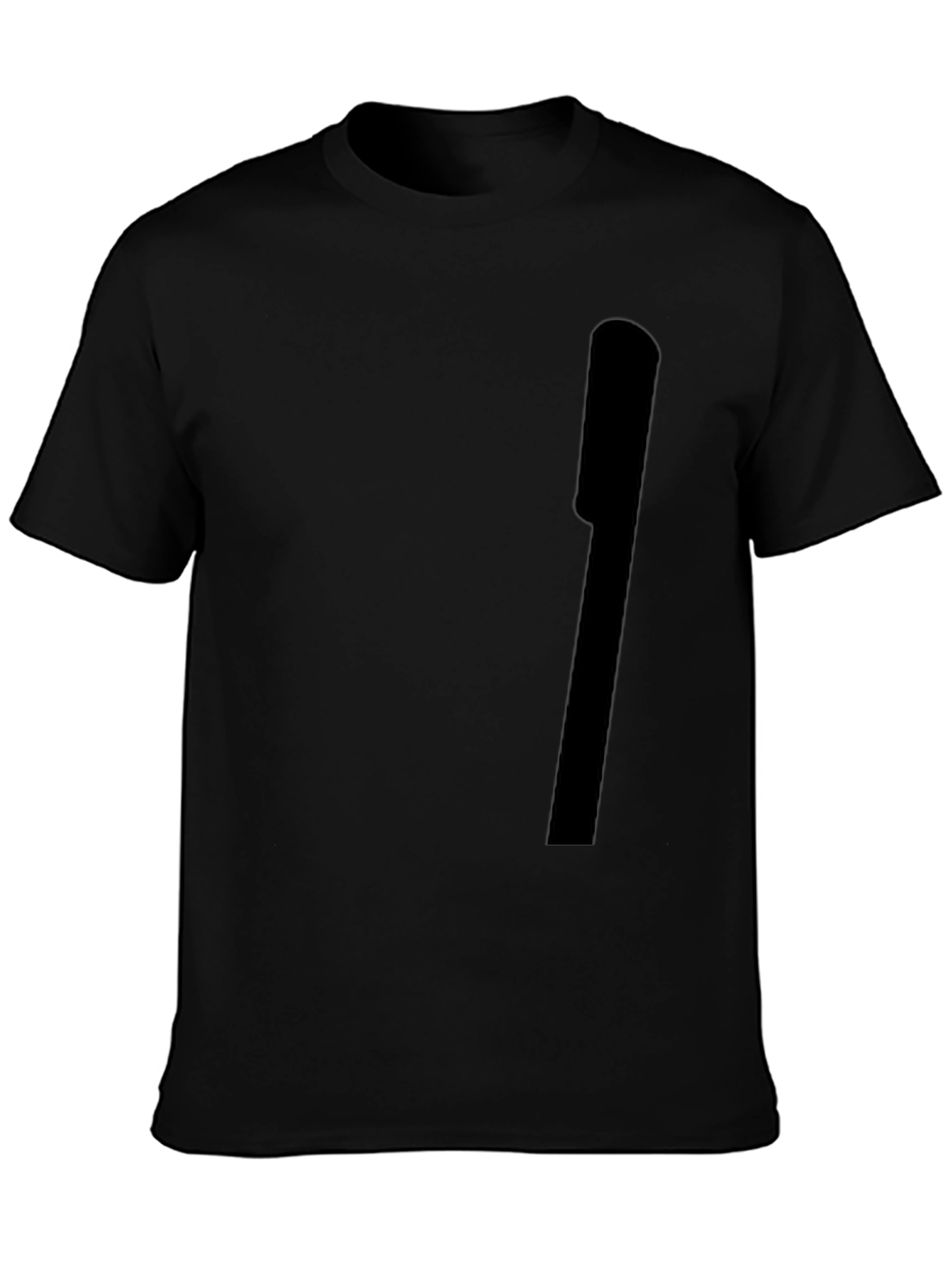 Black Men's Solid Black Crew Neck T-Shirt view 3