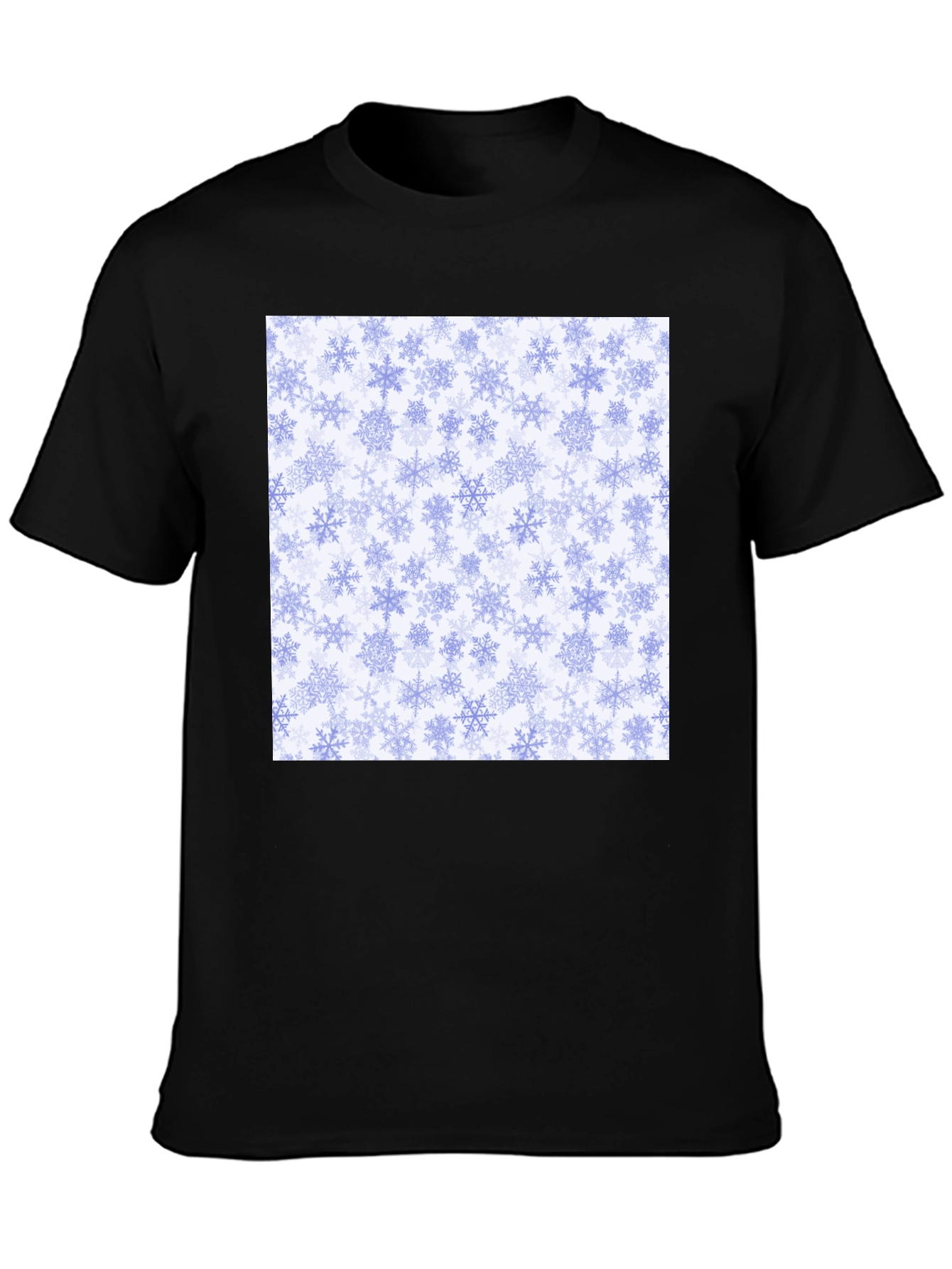 Black Snowflake Pattern Tee - Winter Holiday Style! view 3