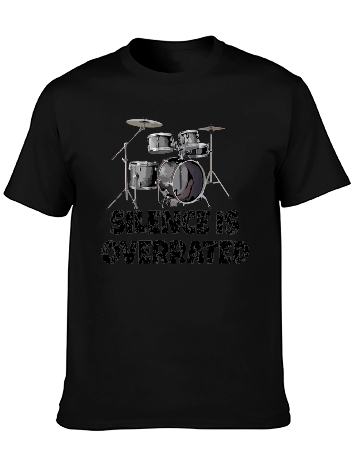 Black Silence is Overrated Drummer T-Shirt view 3