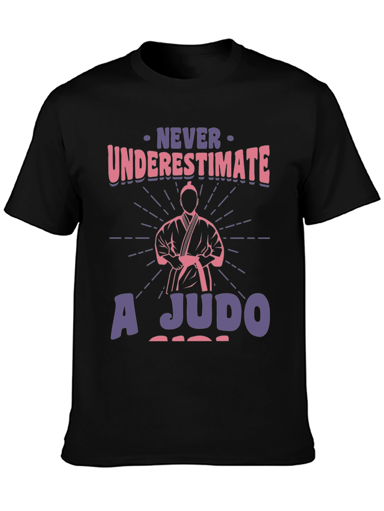 Black Never Underestimate A Judo T-Shirt view 3