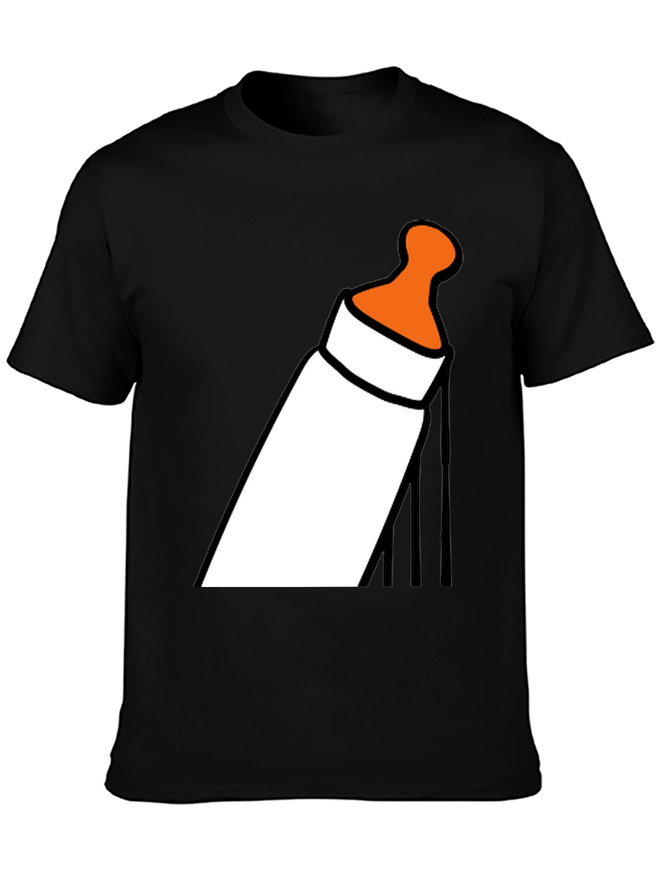 Black Baby Bottle Graphic T-Shirt - Funny Novelty Tee view 3
