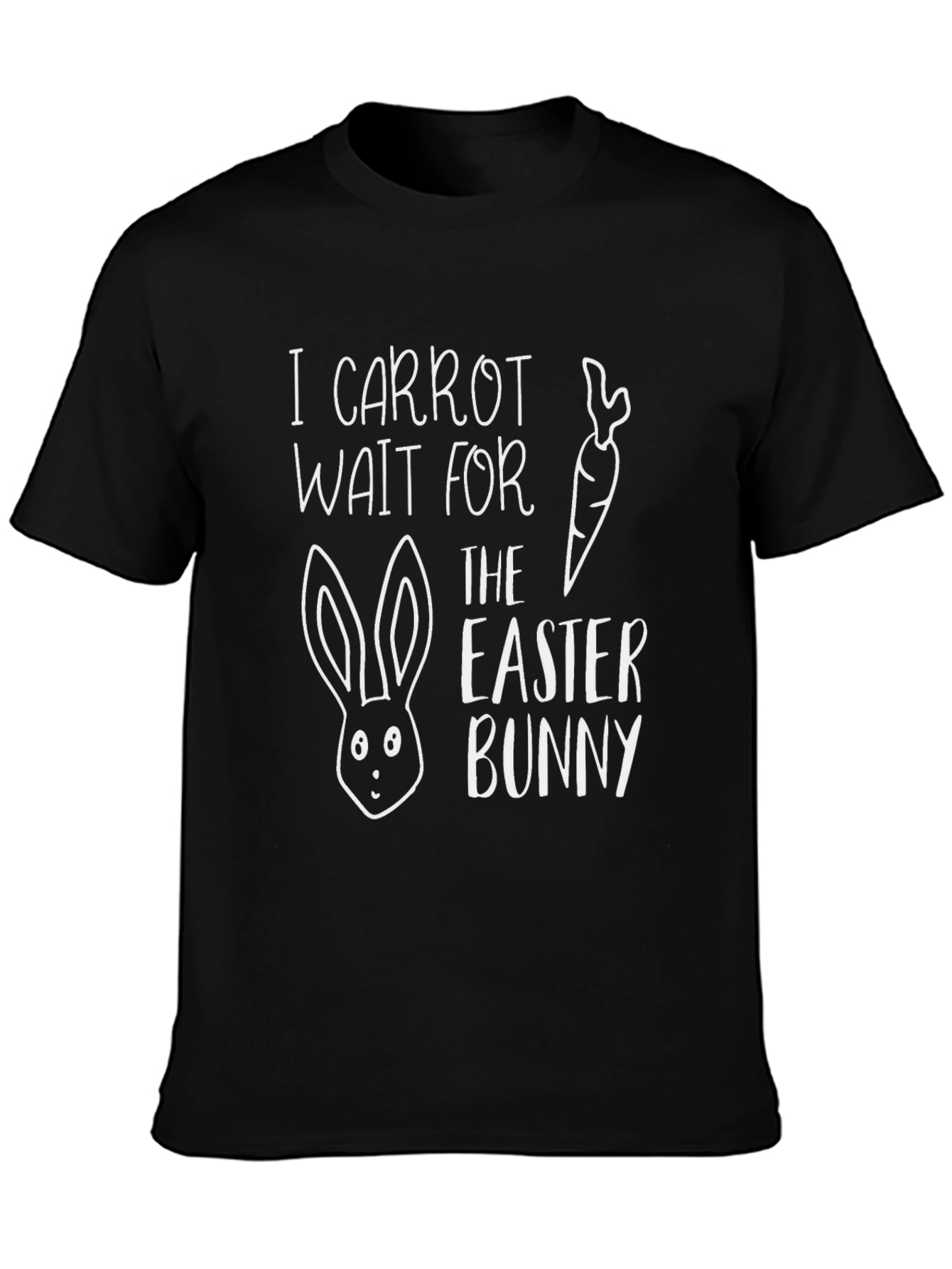 Black Easter Bunny T-Shirt I Carrot Wait Funny Holiday Tee view 3