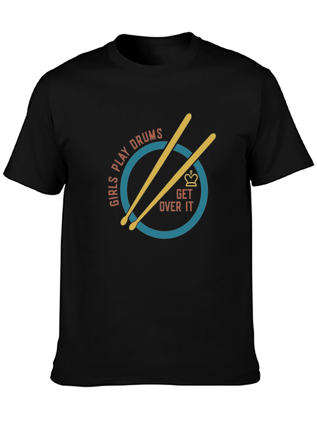 Black Girls Play Drums T-Shirt - Get Over It Tee view 3