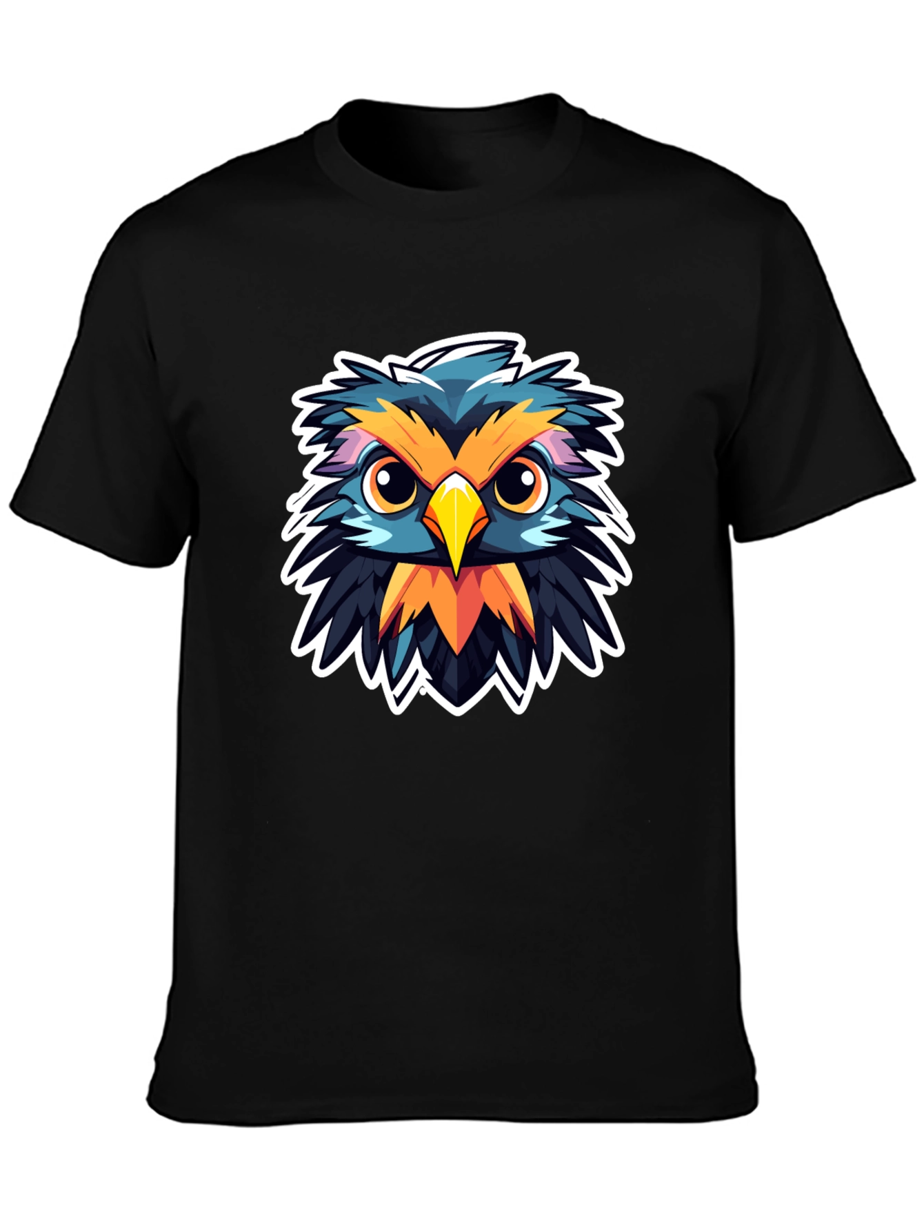 Black Owl Graphic Print Black T-Shirt view 3