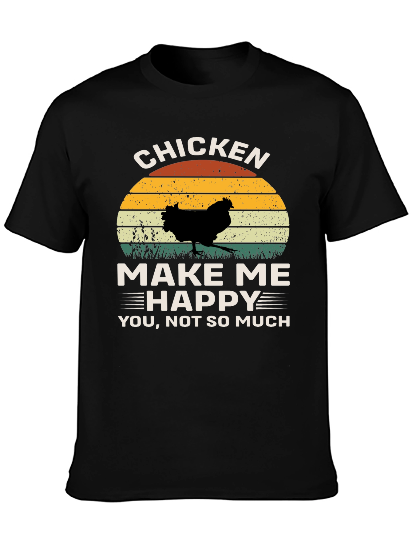Black Chicken Make Me Happy T-Shirt view 3