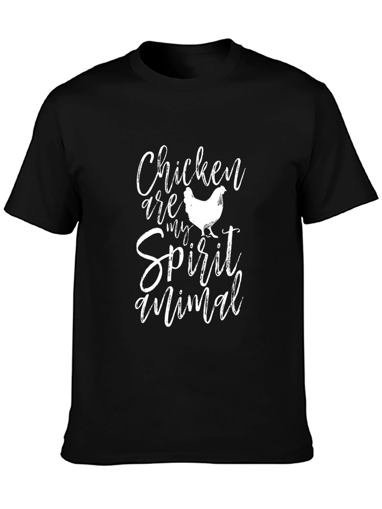 Black Chicken Spirit Animal Graphic T-Shirt view 3