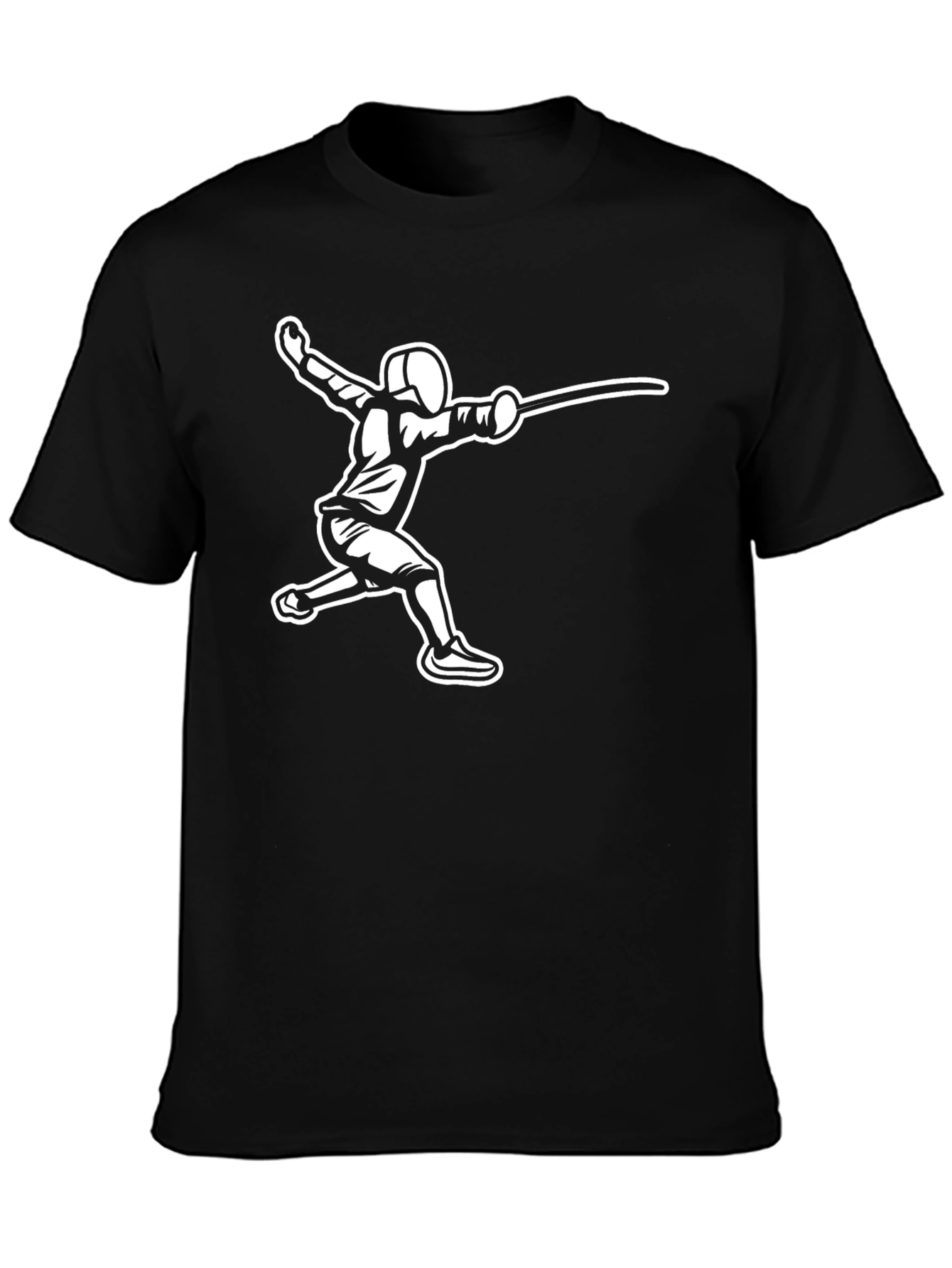 Black Fencing Graphic Tee - Black Cotton view 3