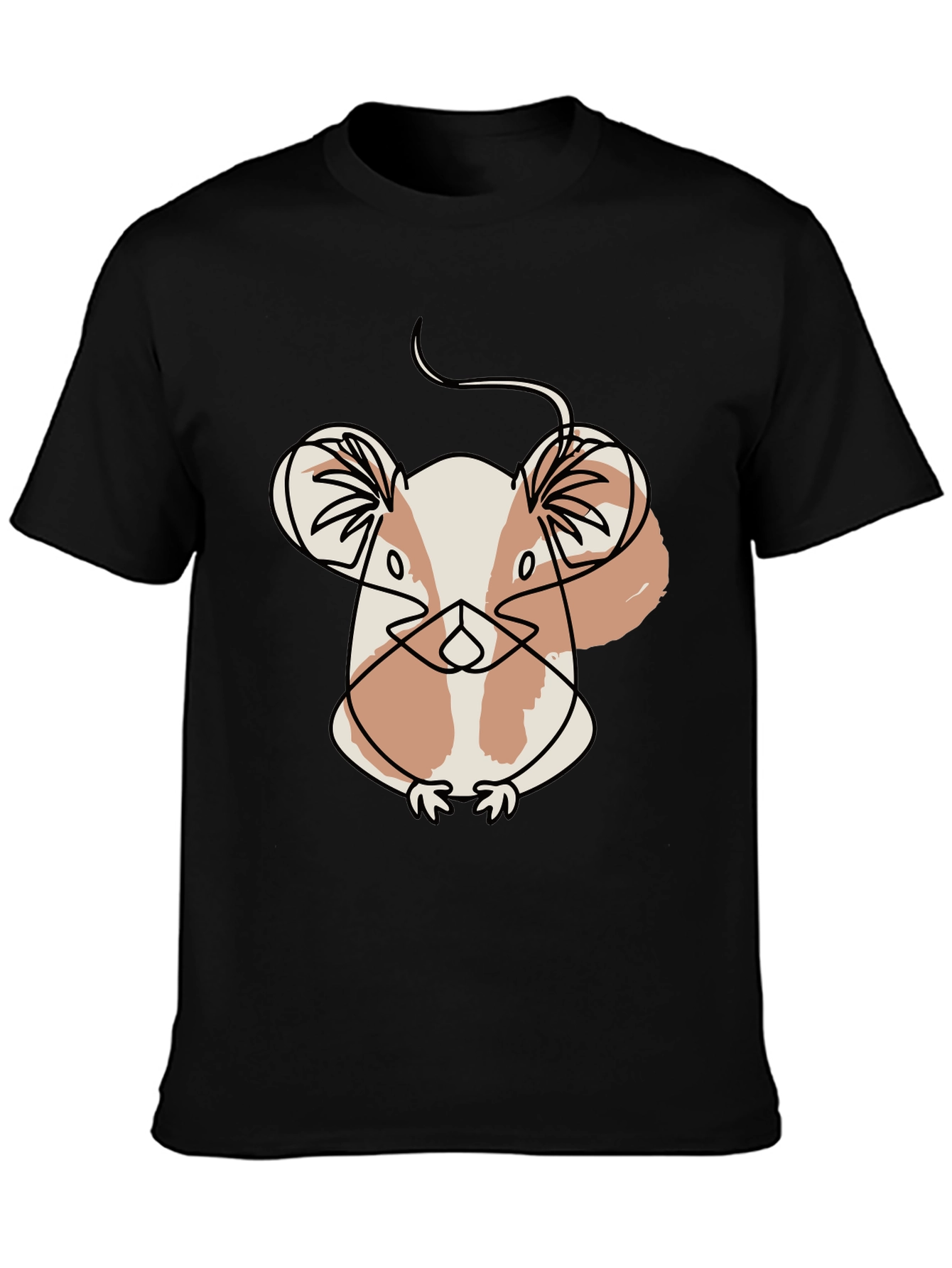 Black Abstract Hamster Graphic Tee view 3