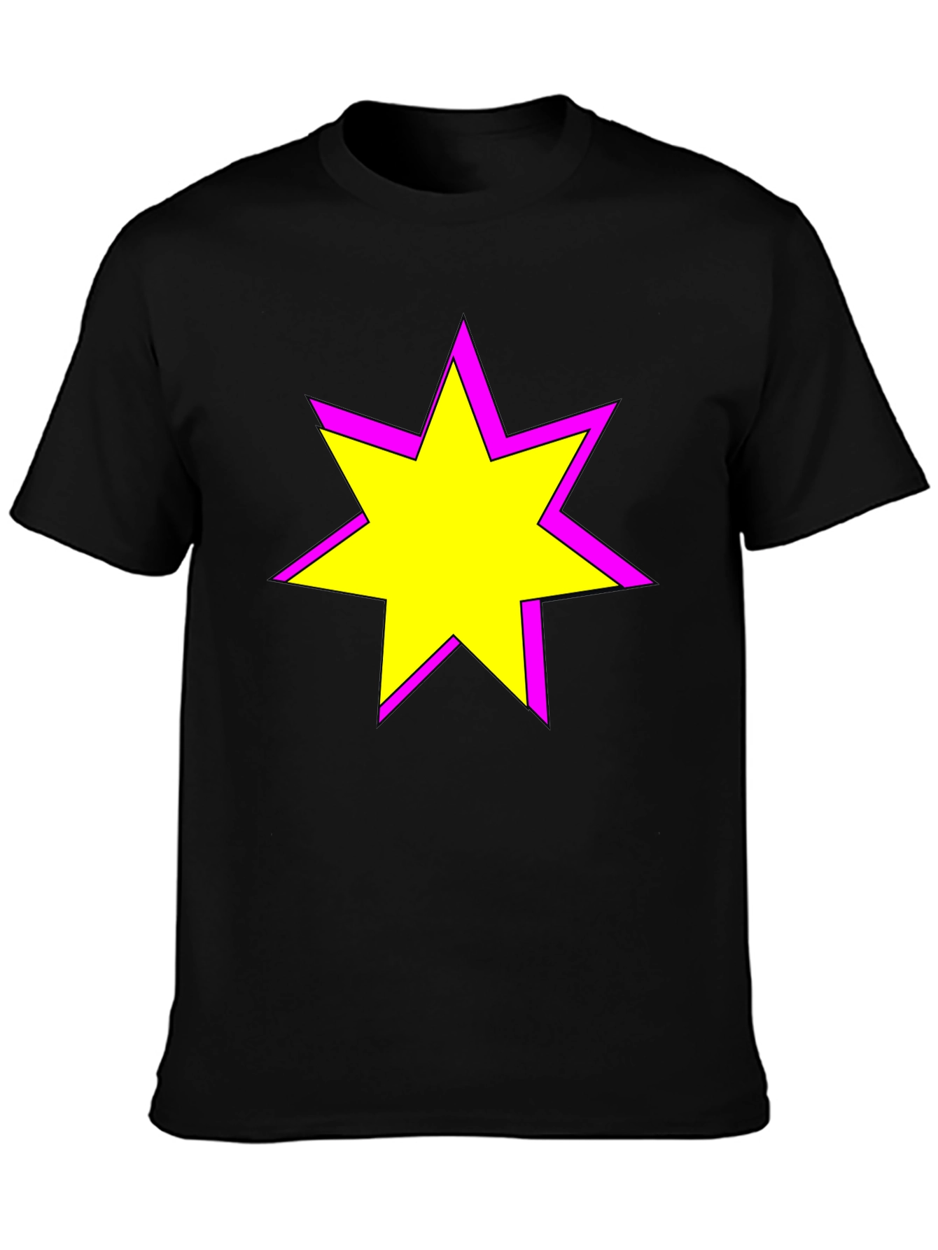 Black Star Graphic Tee - Casual Black T-Shirt view 3