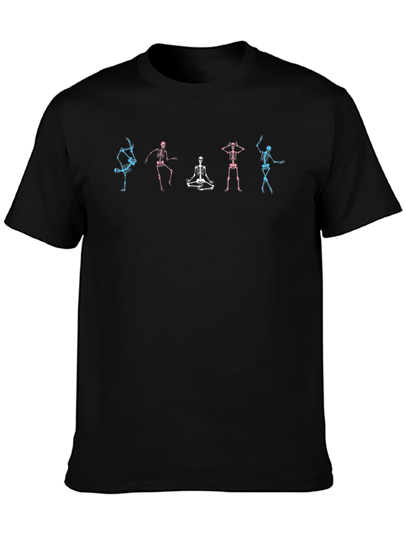 Black Dancing Skeletons Black Graphic Tee view 3
