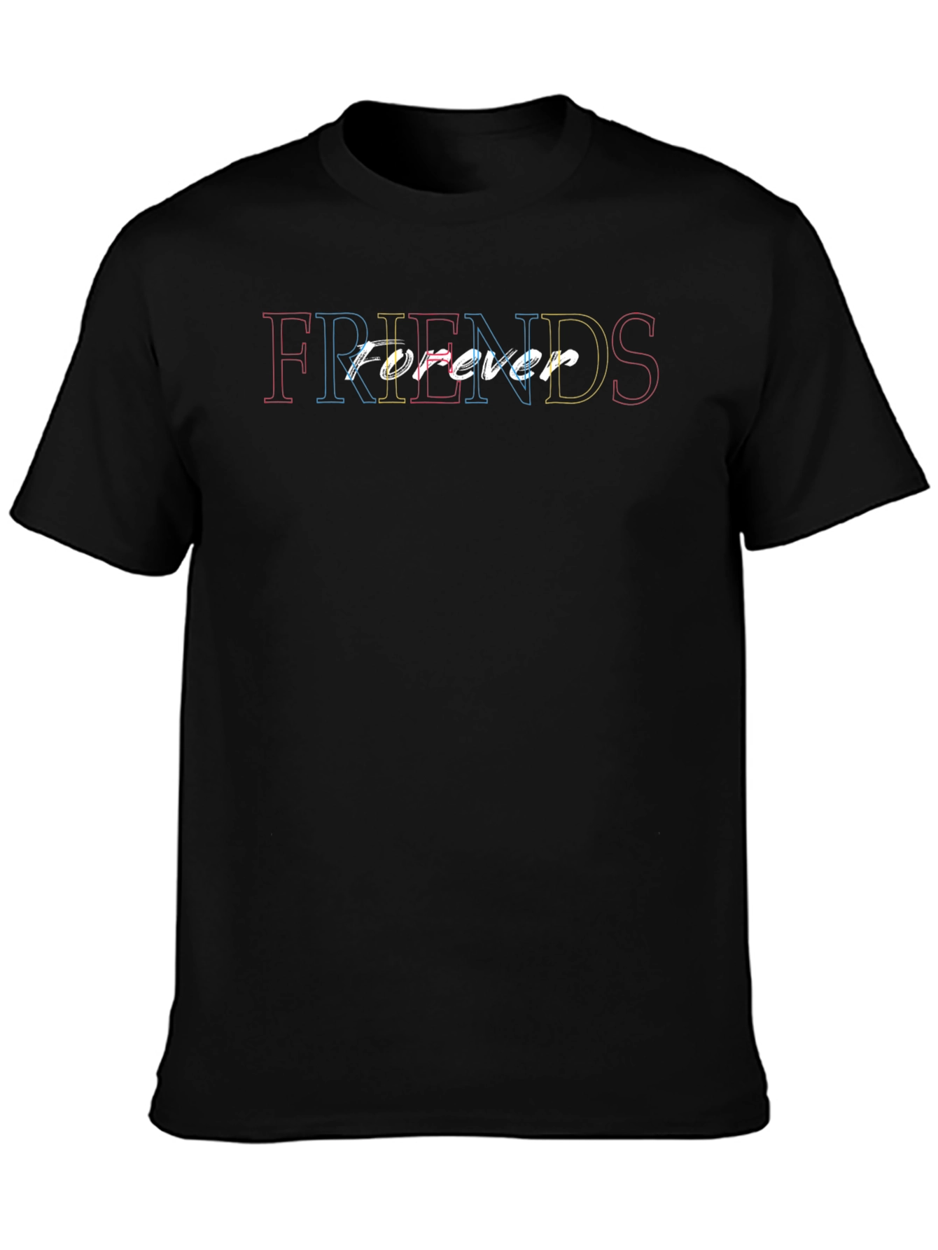 Black Friends Forever T-Shirt - Trendy Casual Wear view 3