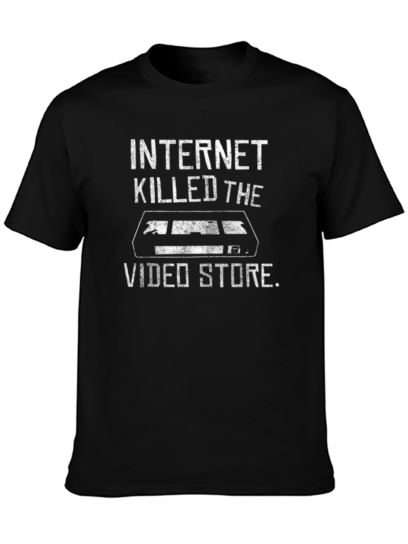 Black Internet Killed the Video Store T-Shirt view 3
