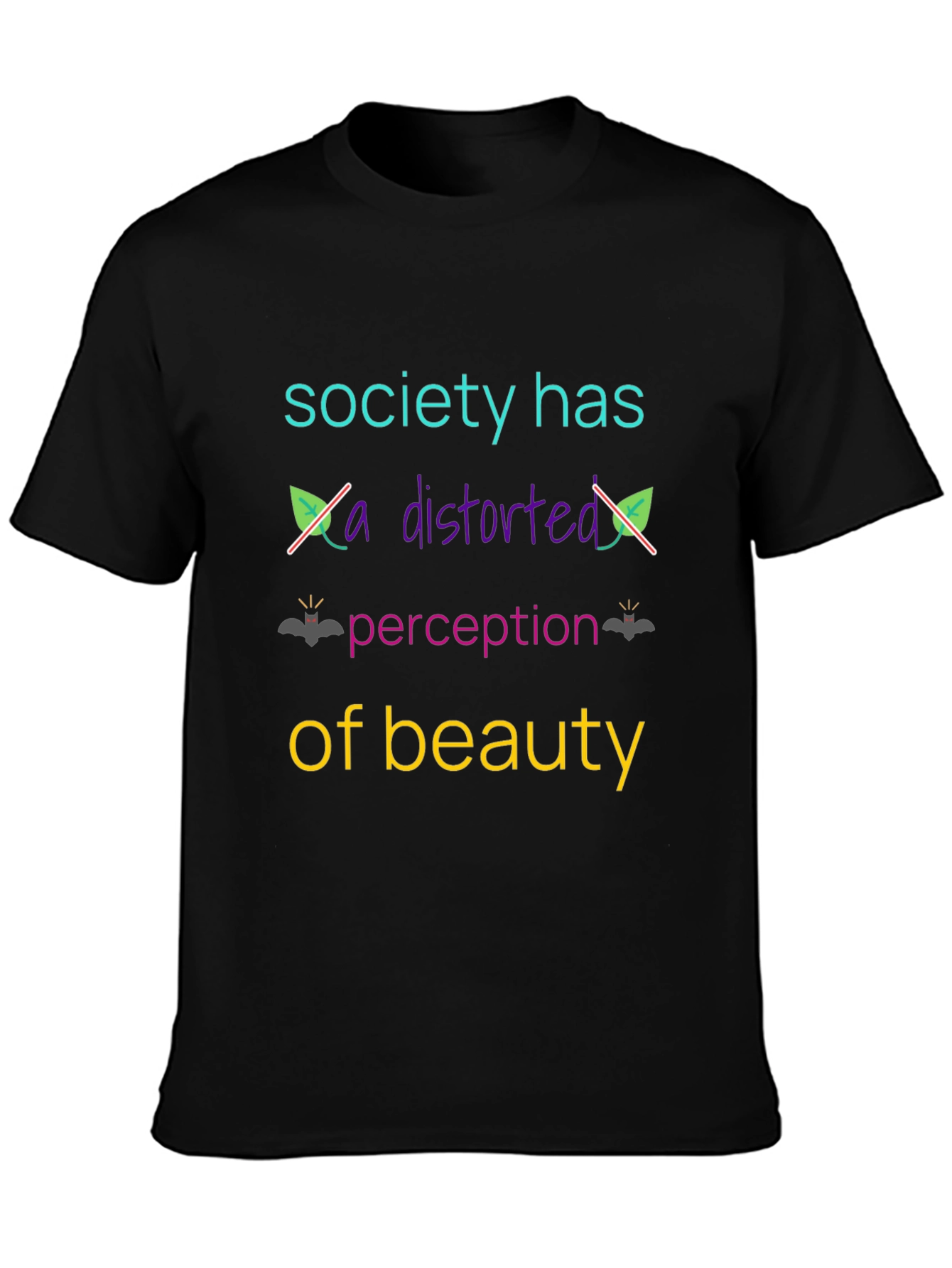 Black Distorted Perception Graphic Tee - Unisex view 3