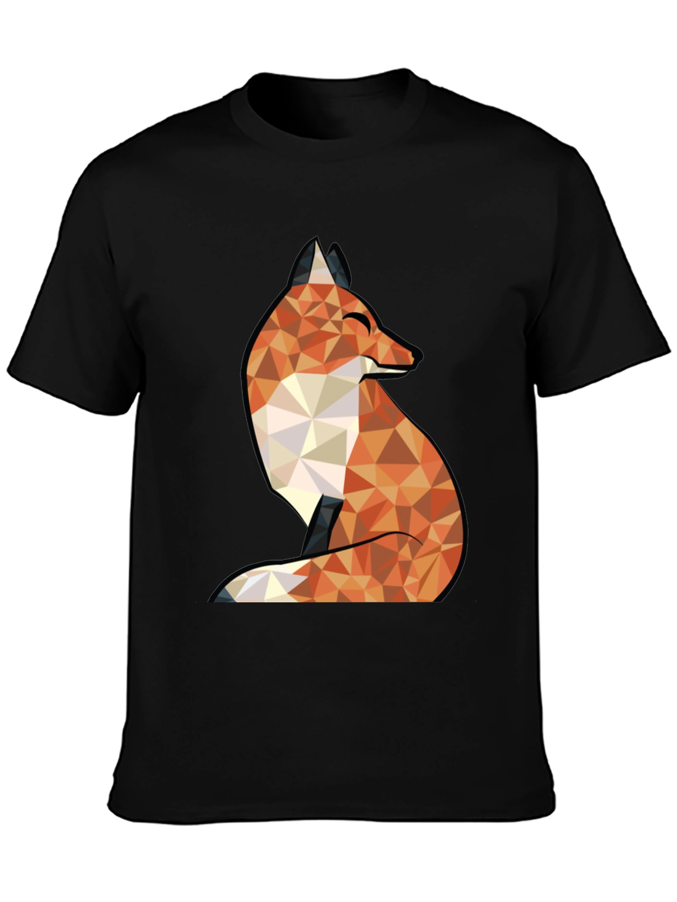 Black Geometric Fox Graphic Tee - Stylish & Unique Design view 3
