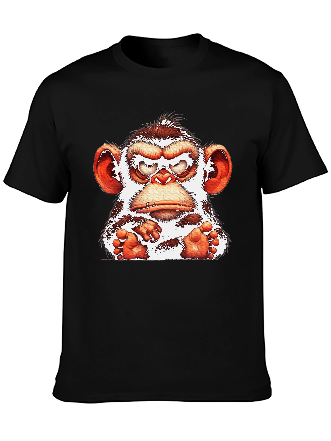 Black Angry Monkey Graphic T-Shirt view 3