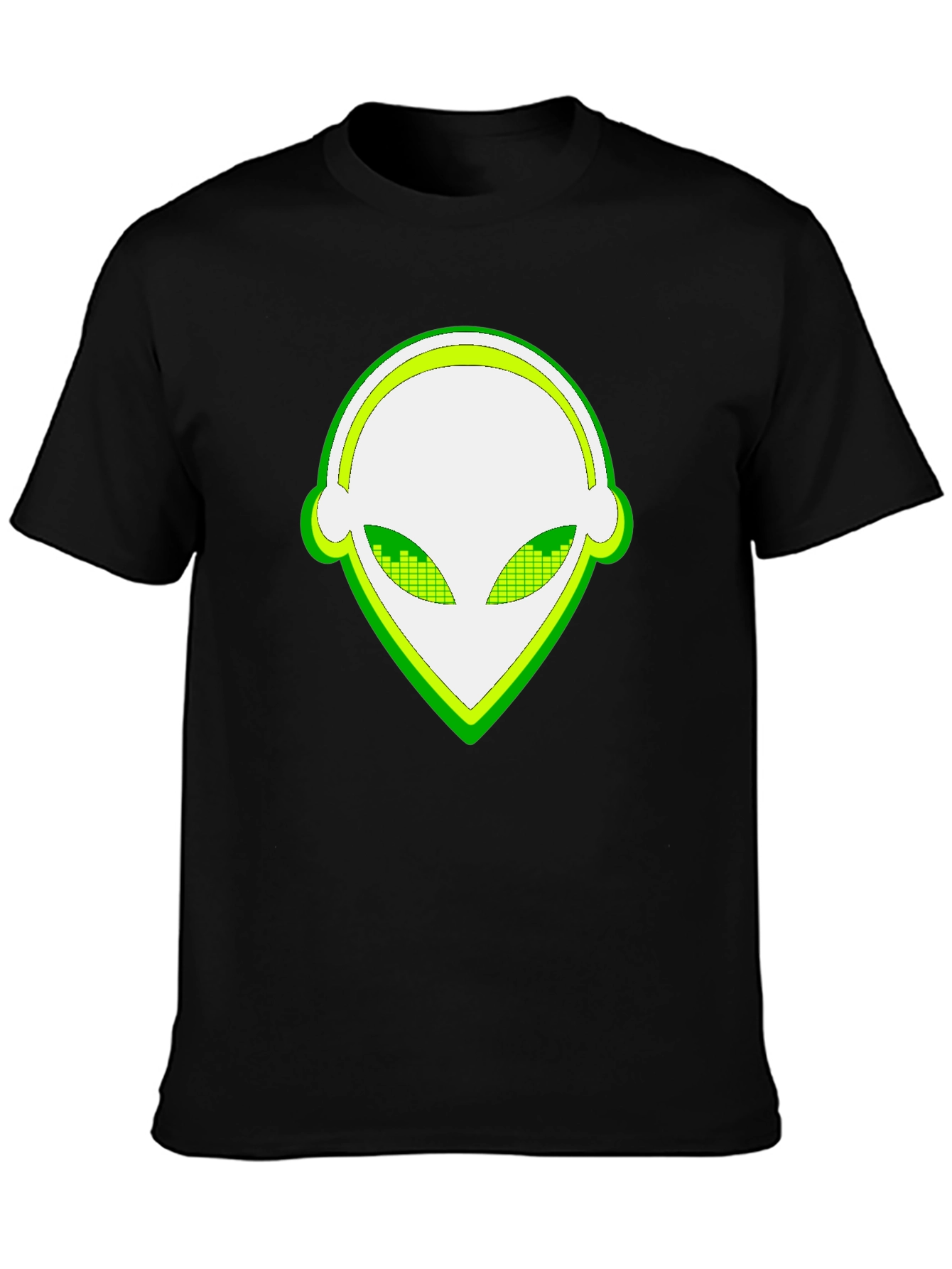 Black Alien Head T-Shirt - Cool Graphic Tee view 3