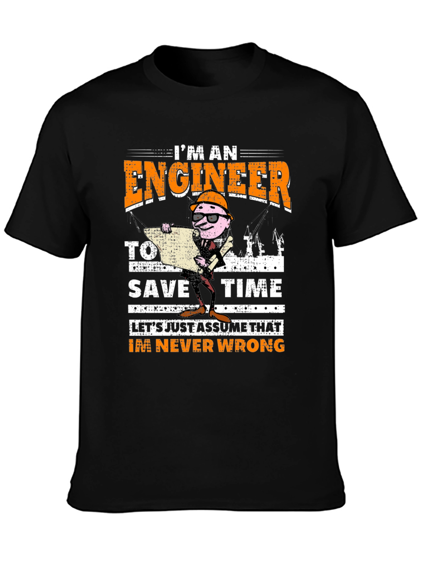 Black Engineer Never Wrong Graphic T-Shirt view 3