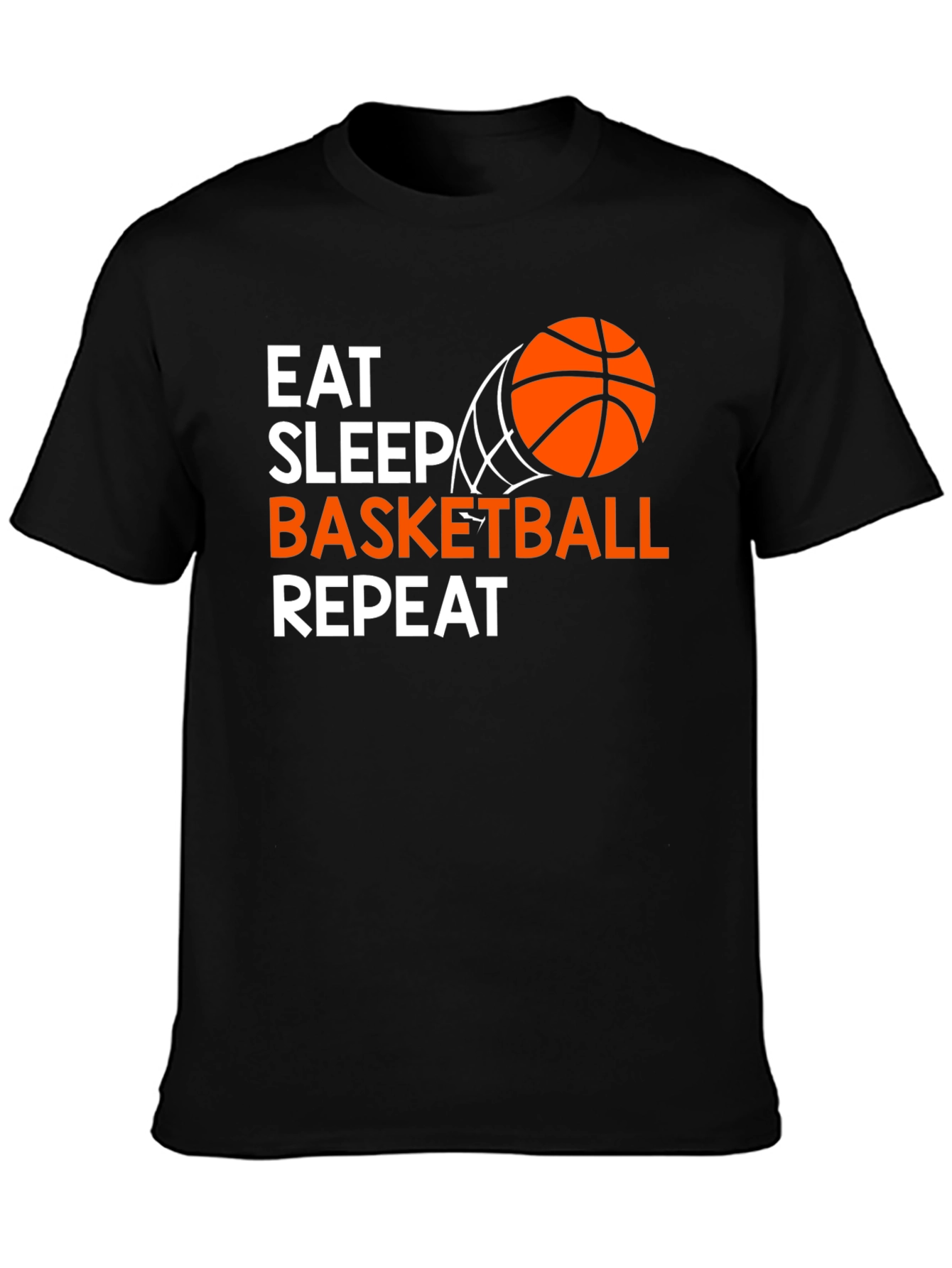 Black Eat Sleep Basketball Repeat T-Shirt view 3