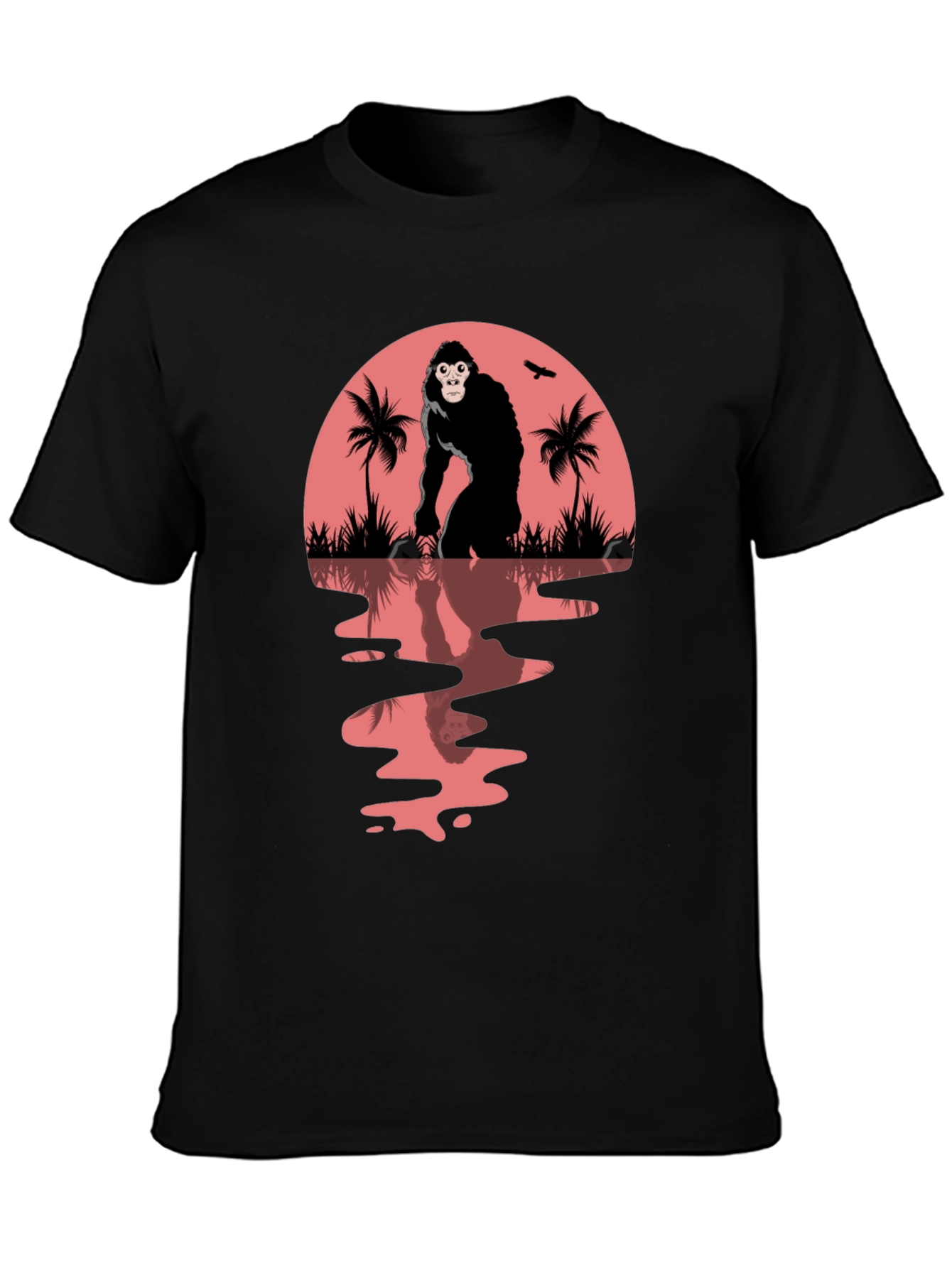 Black Gorilla Sunset Graphic Tee view 3