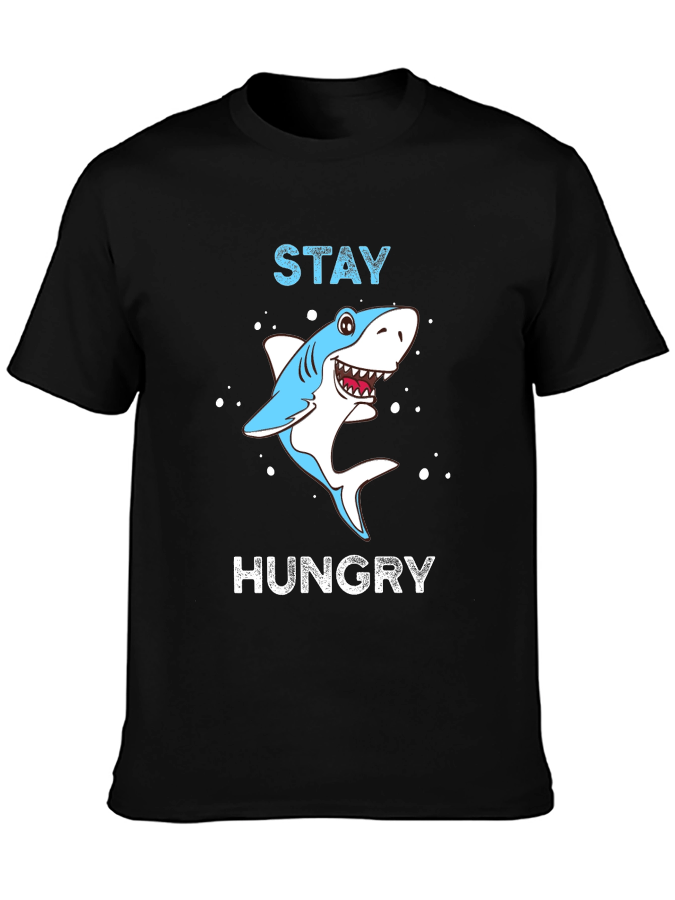 Black Stay Hungry Shark Graphic Tee view 3