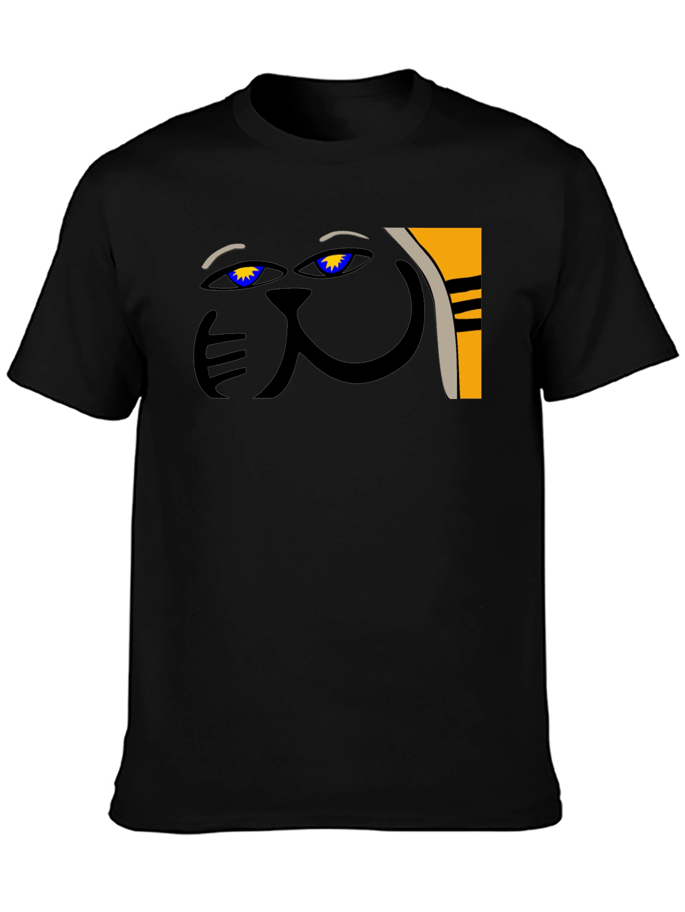 Black Abstract Cat Graphic Tee - Unique Style view 3