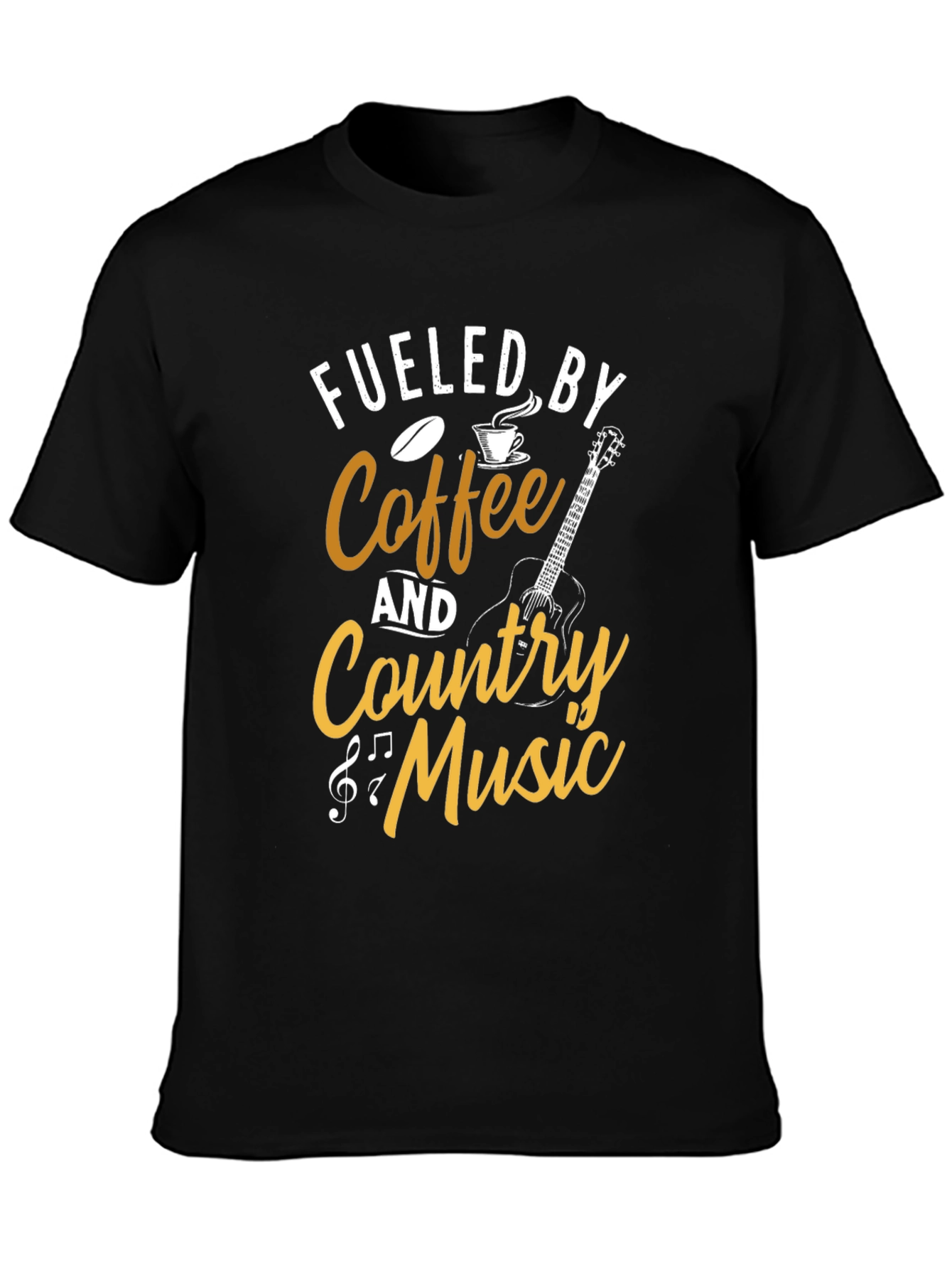 Black Fueled by Coffee & Country Music T-Shirt view 3