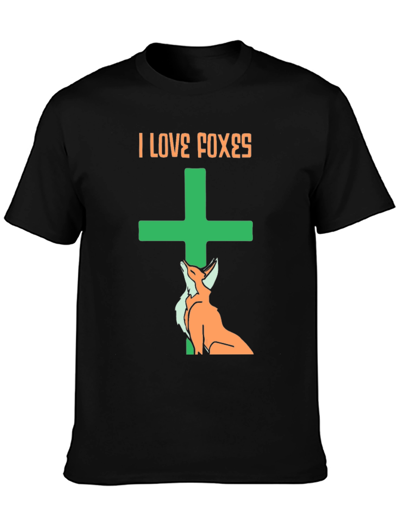 Black I Love Foxes Graphic Tee - Unisex view 3