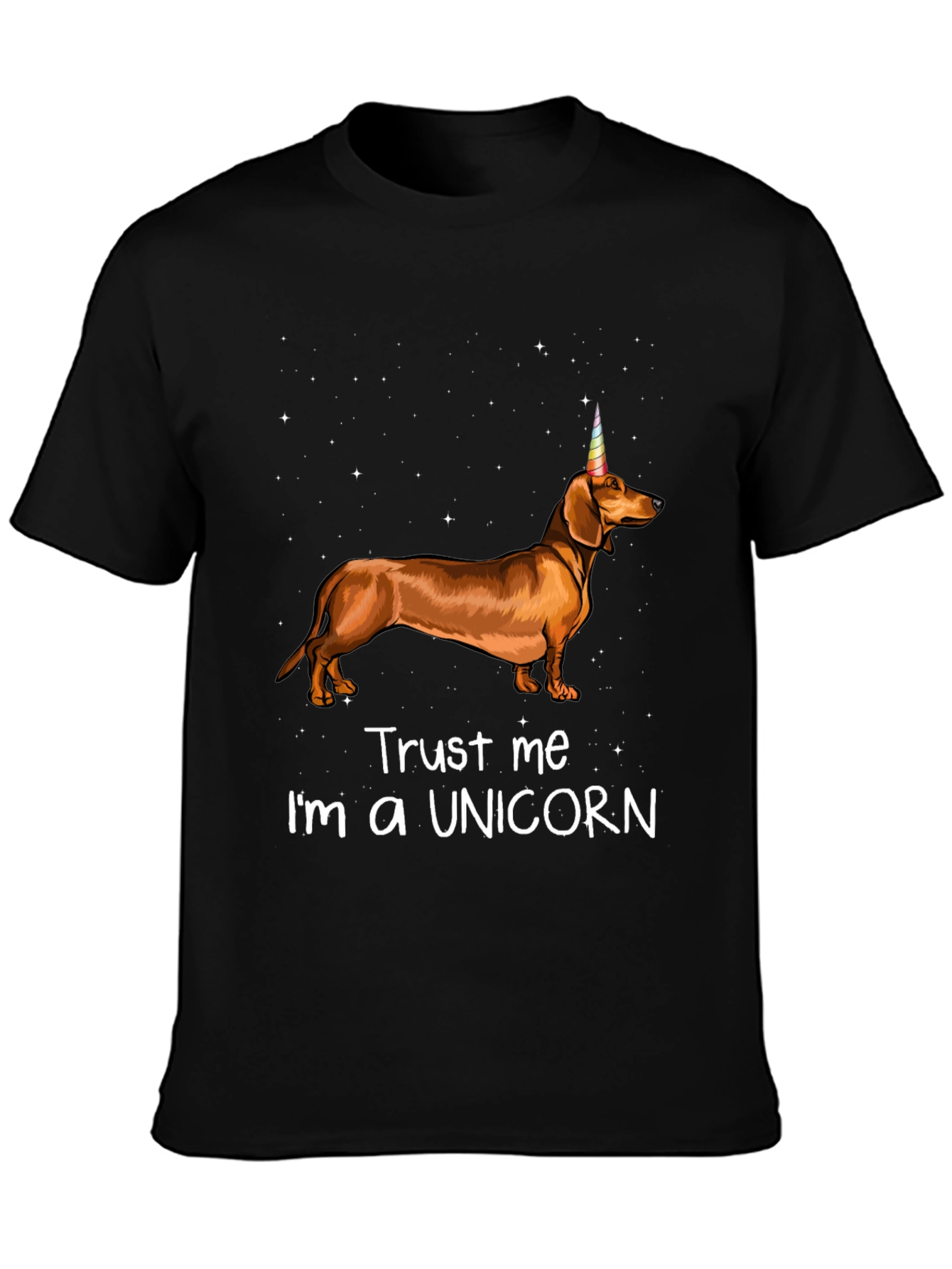 Black Dachshund Unicorn T-Shirt - Trust Me I'm a Unicorn view 3