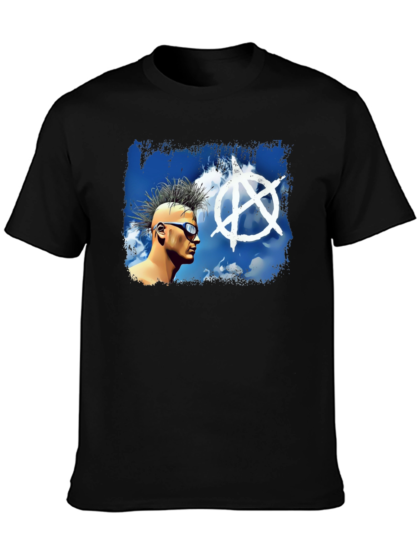 Black Punk Graphic Tee - Anarchy Symbol view 3