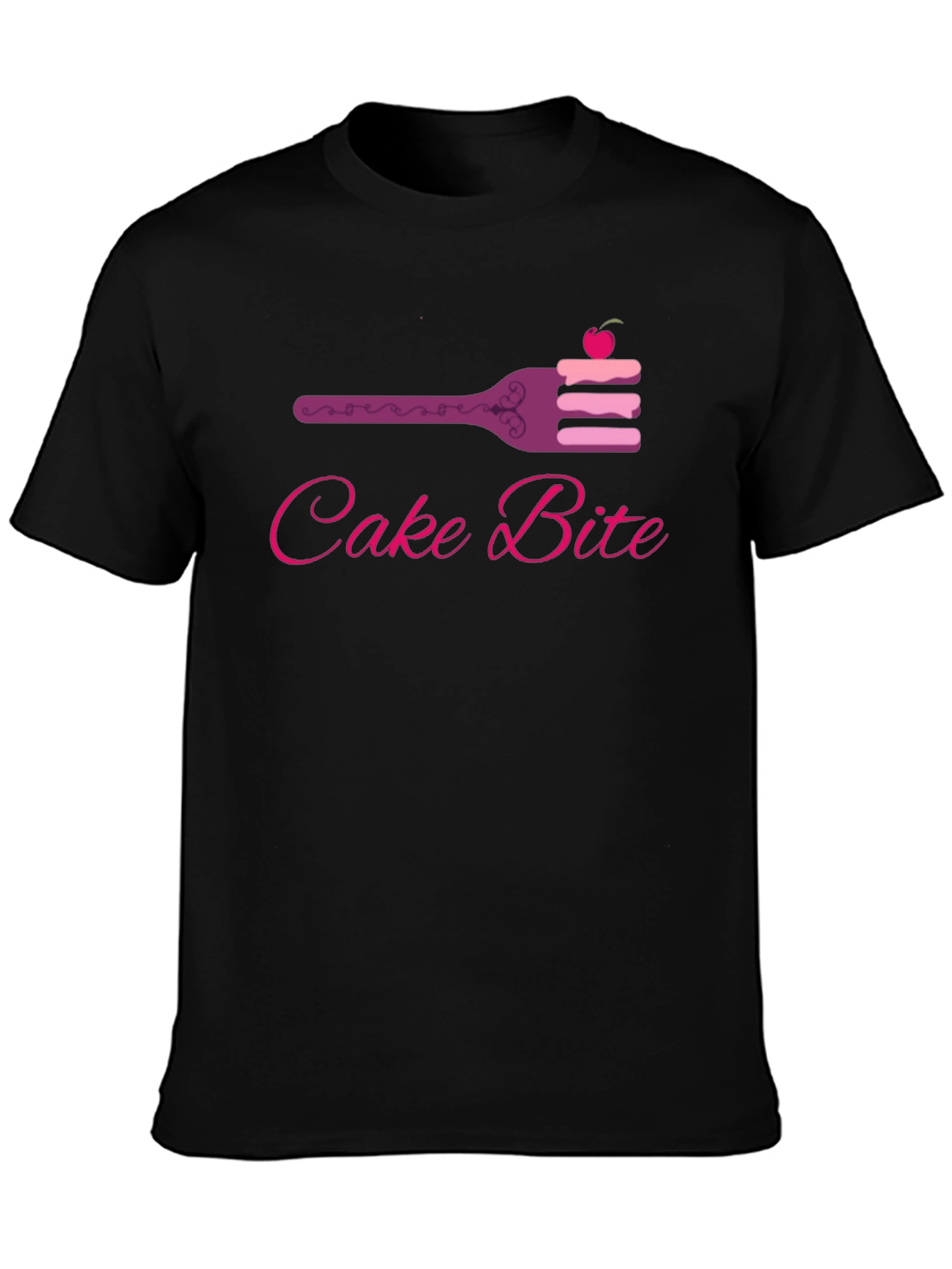 Black Cake Bite Graphic Tee - Sweet Treat Design view 3