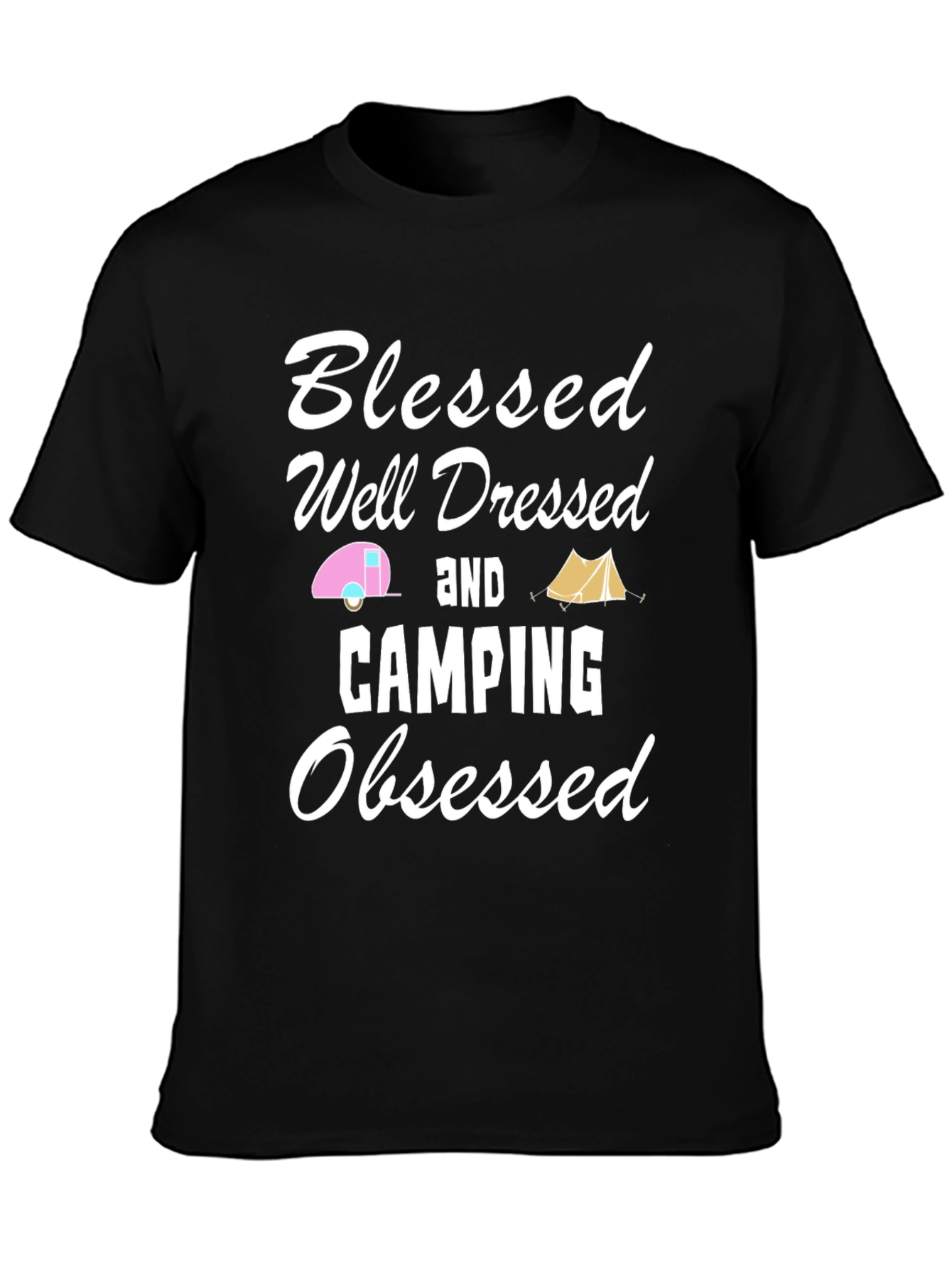 Blessed Camping Obsessed Graphic T-Shirt - 3