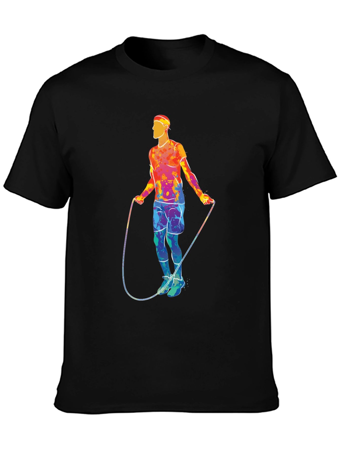 Black Retro Jump Rope Athlete Graphic T-Shirt view 3