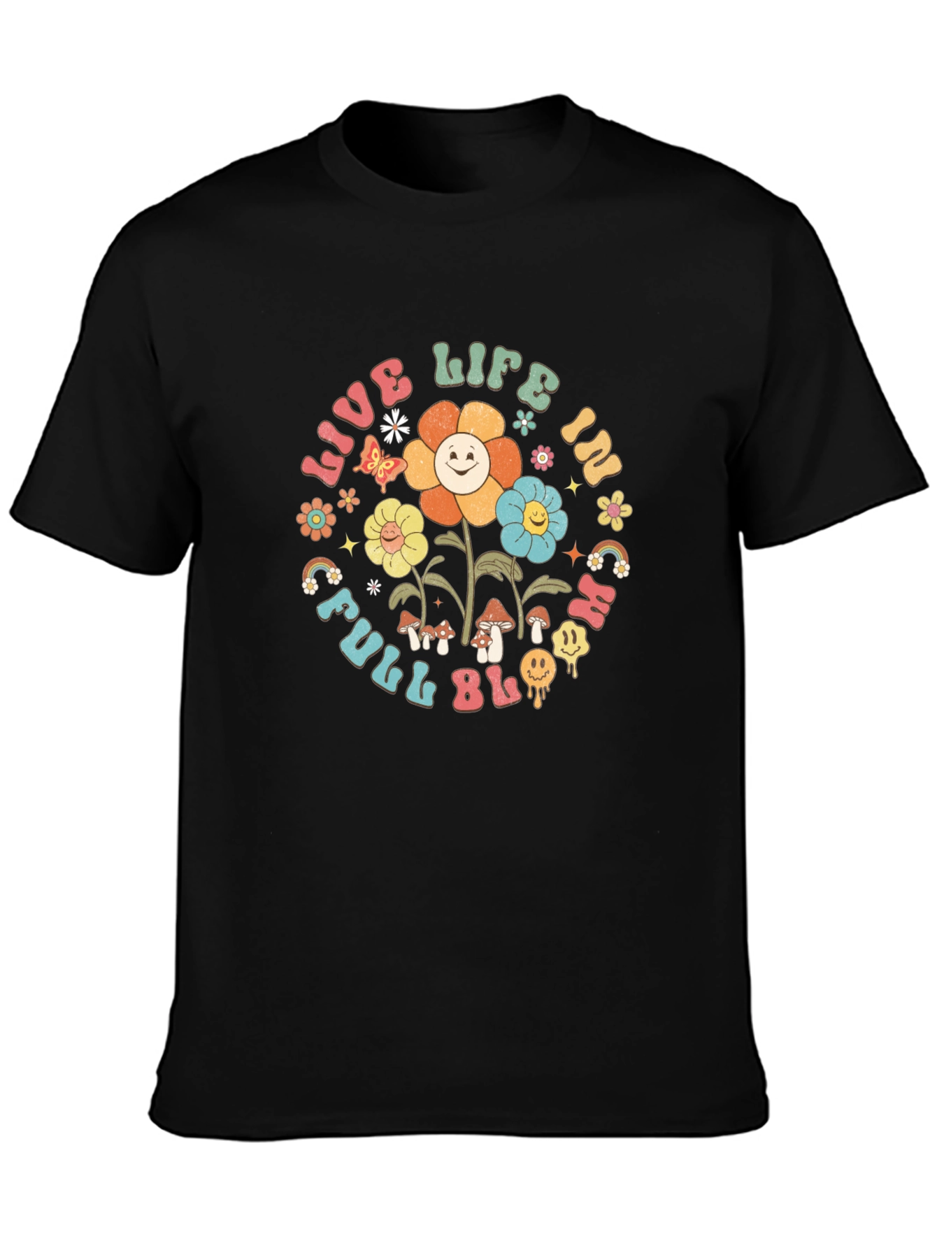 Black Live Life in Full Bloom Graphic Tee view 3