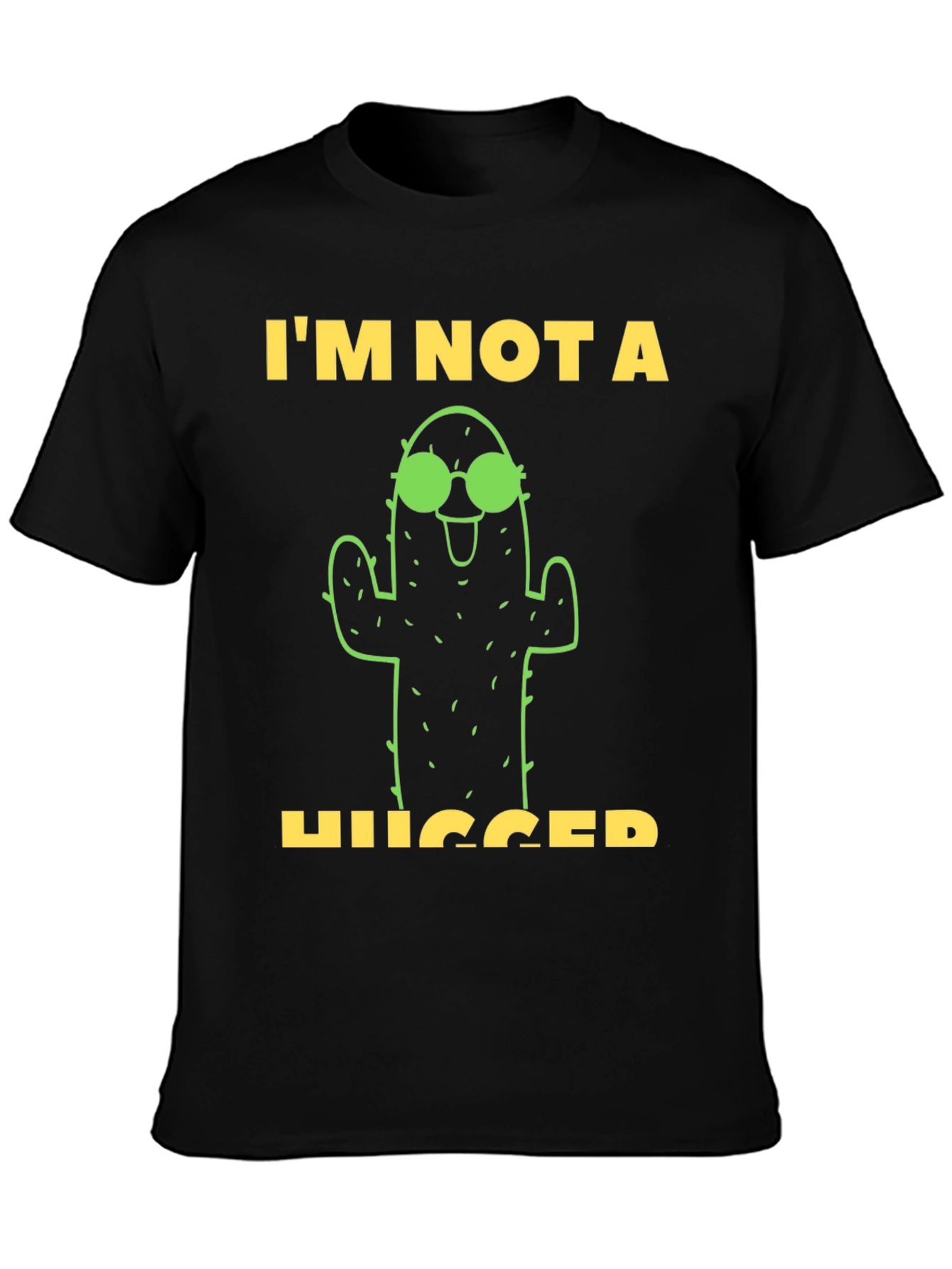 Black I'm Not A Hugger Cactus Graphic Tee view 3