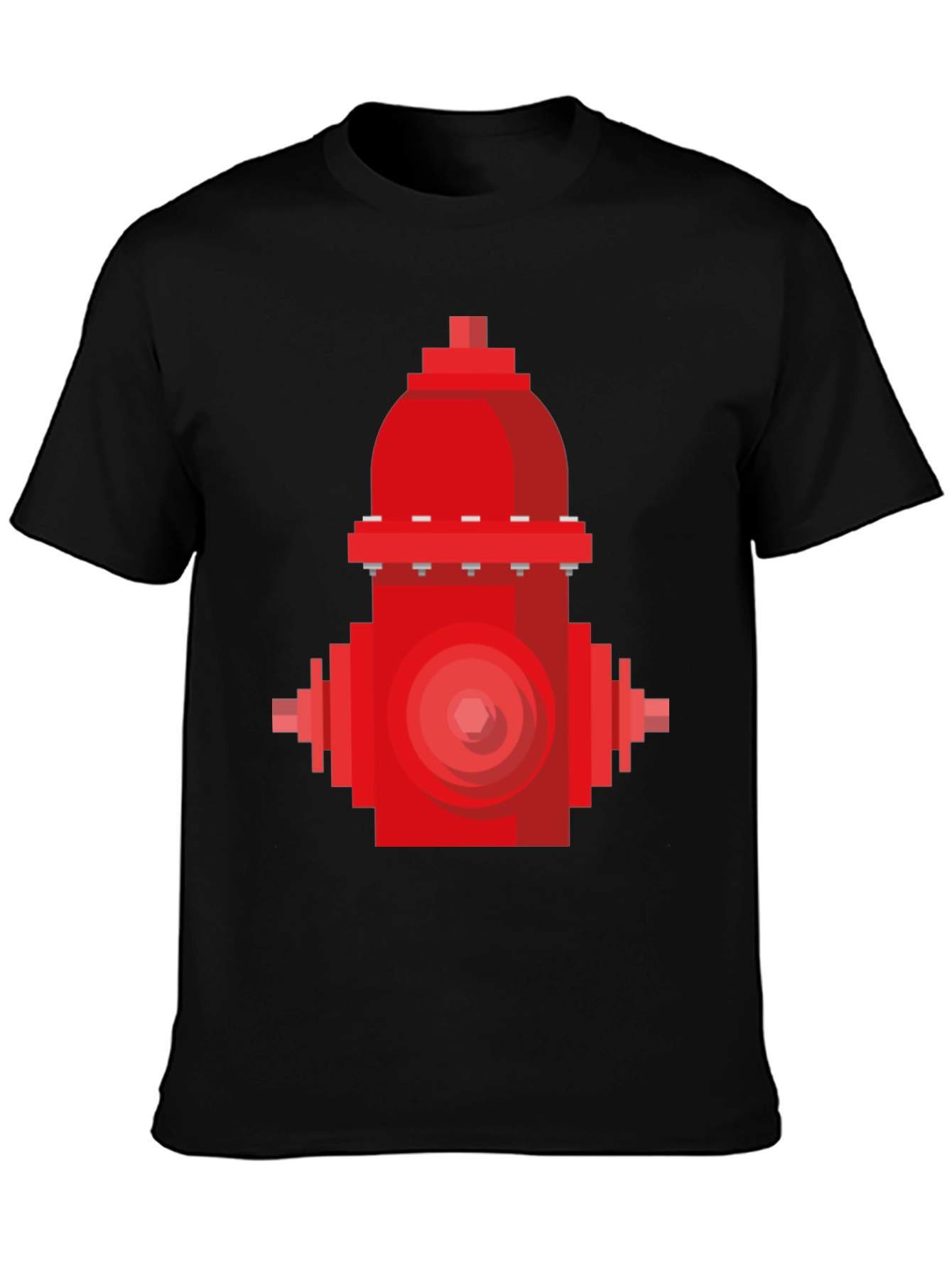 Black Pixel Fire Hydrant Graphic Tee - Black Cotton Shirt view 3