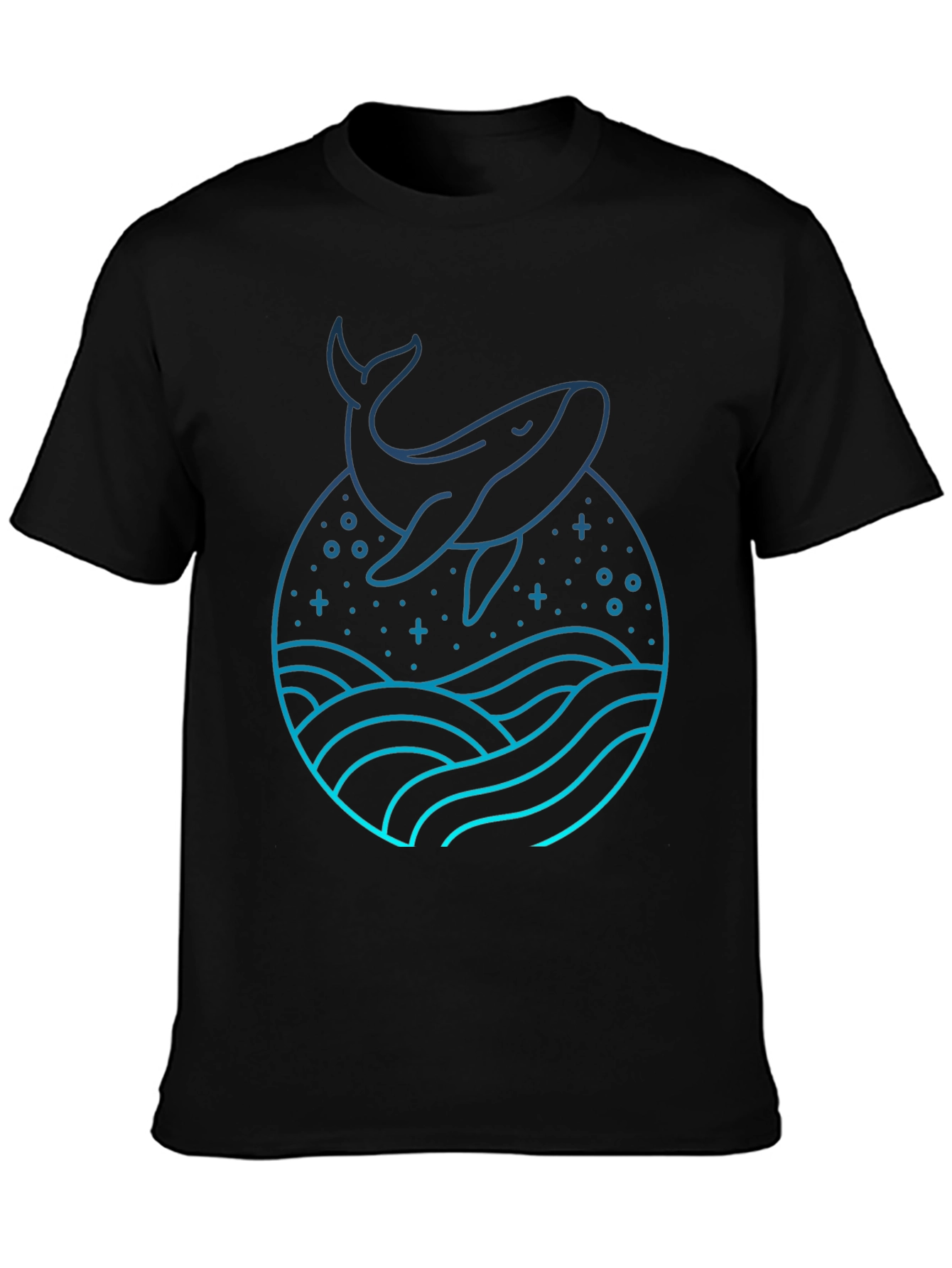 Black Whale Graphic Tee - Black Cotton Blend view 3