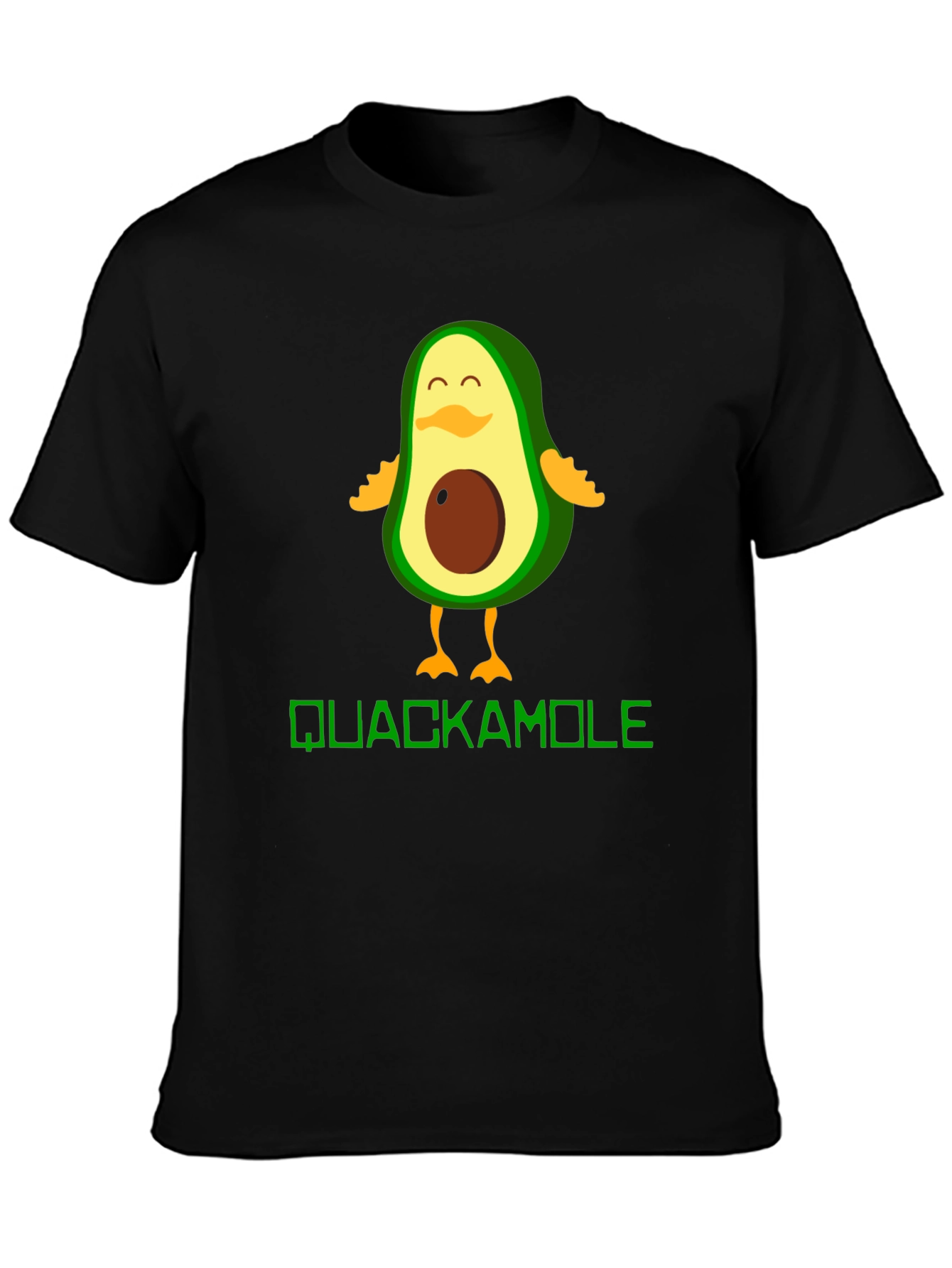Black Quackamole Avocado Duck Graphic Tee view 3