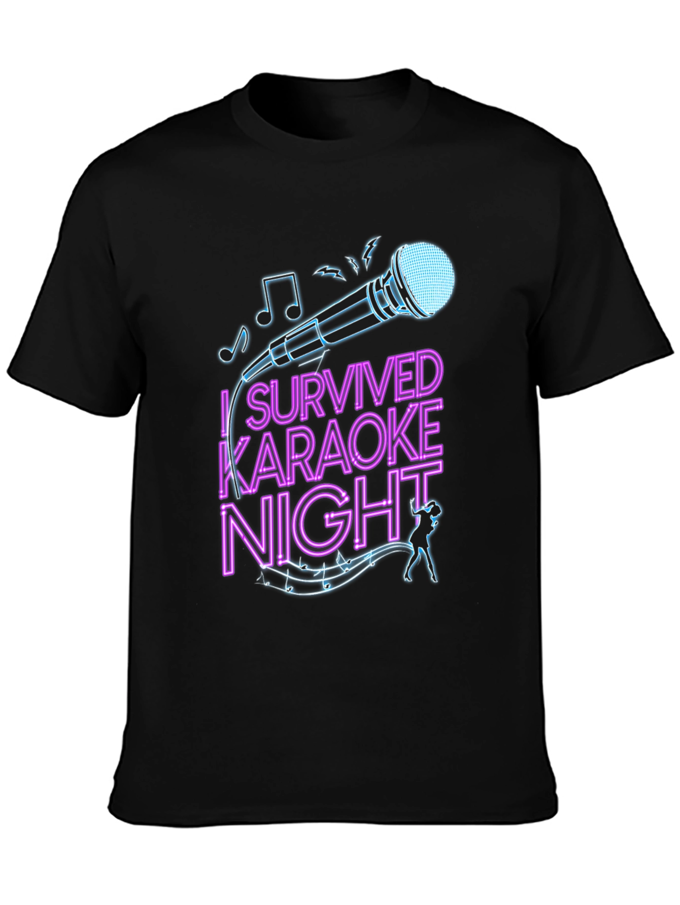 Black I Survived Karaoke Night Graphic Tee view 3