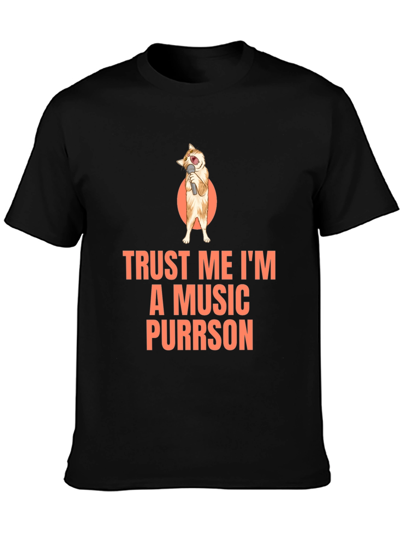 Black Trust Me I'm A Music Purrson T-Shirt view 3