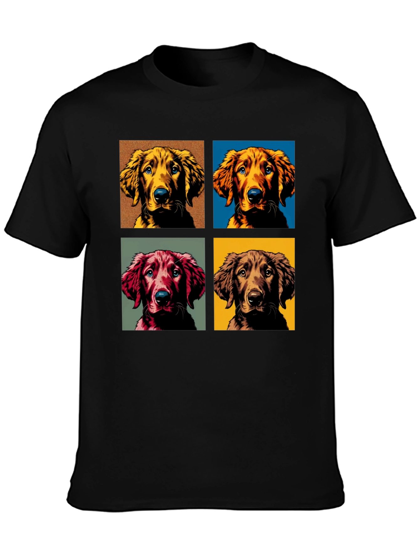 Black Dog Portrait Black T-Shirt view 3