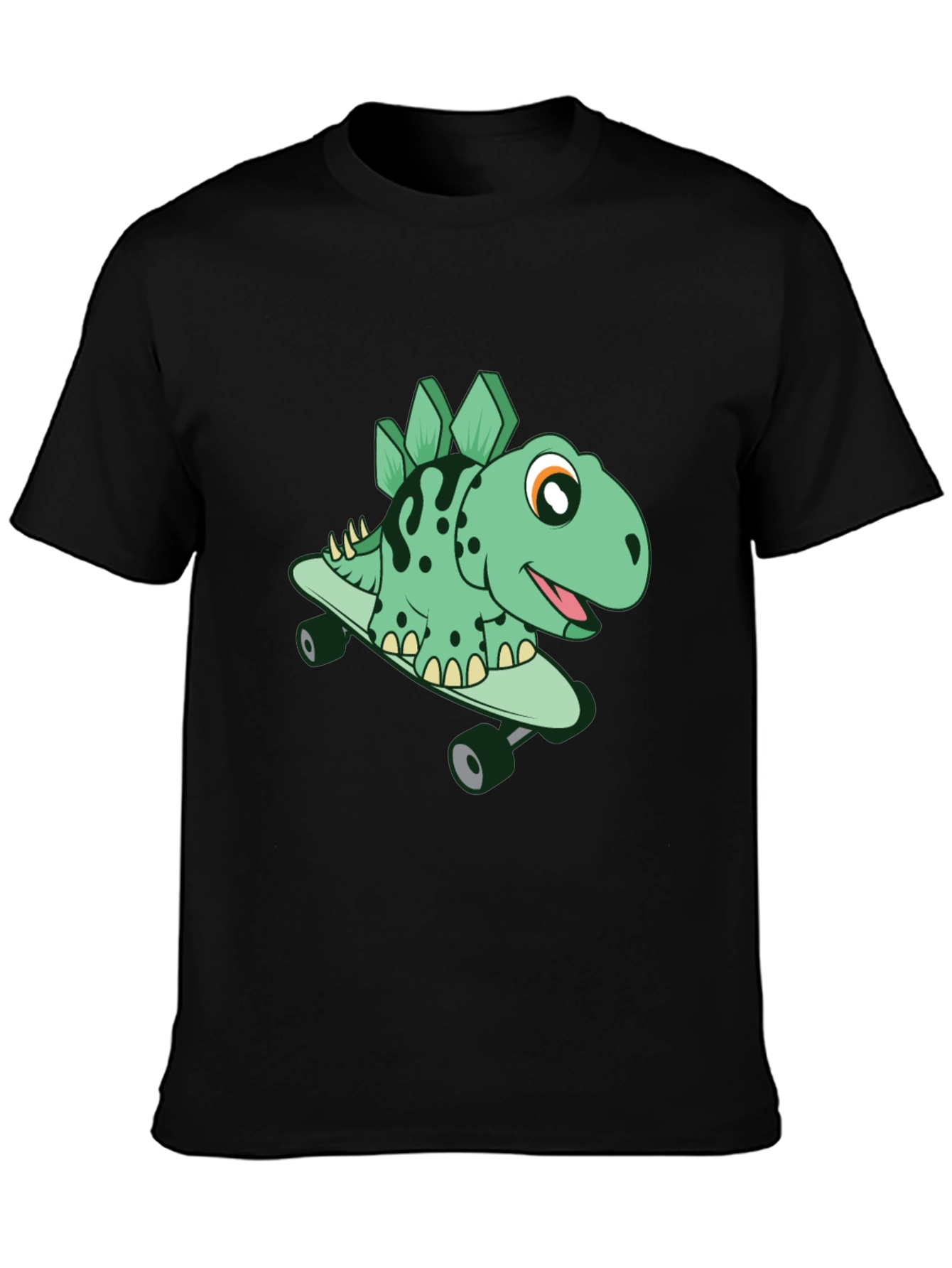 Black Skateboarding Dino T-Shirt view 3