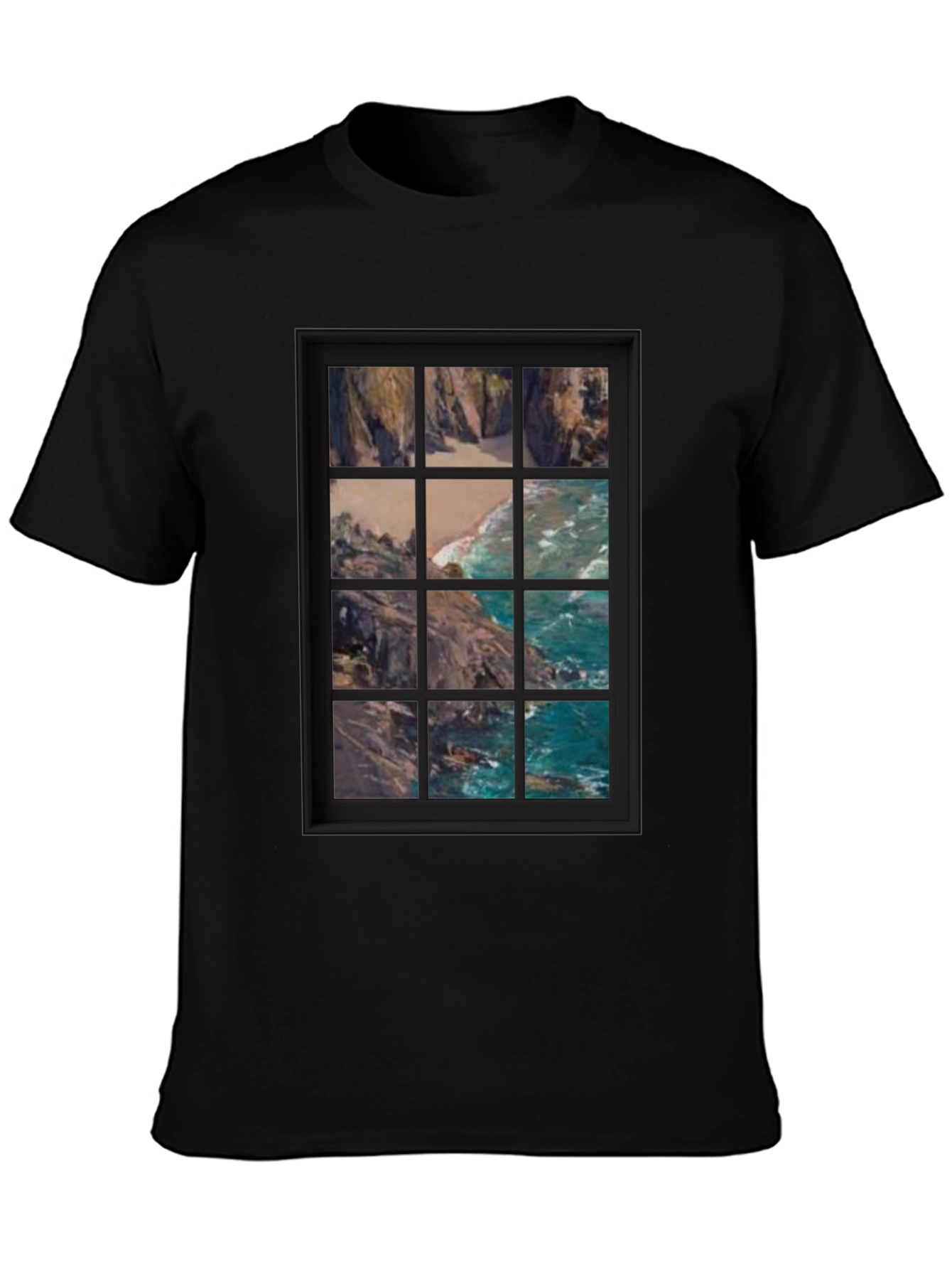 Black Coastal View Graphic Tee view 3