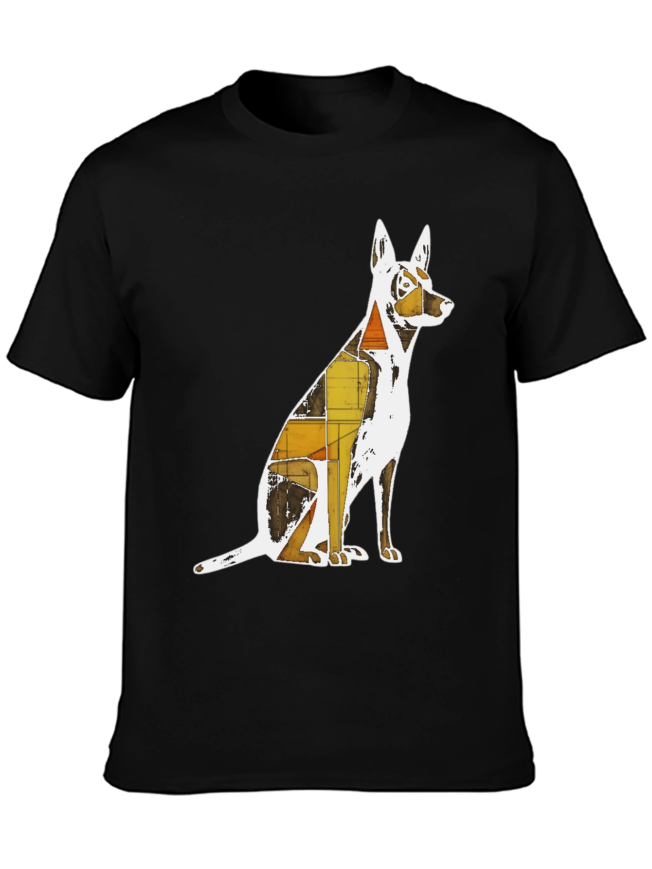 Black Abstract Dog Graphic T-Shirt - Stylish Unisex Tee view 3